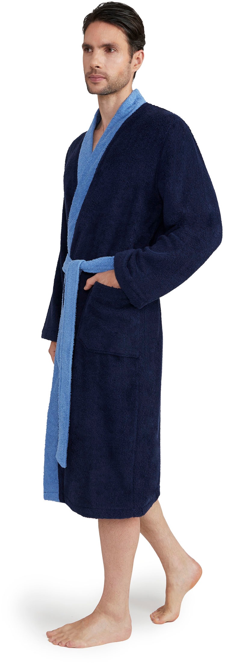 Möve Unisex-Bademantel »Superwuschel Kimono mit Blende« 1 Stk. ideal für Sauna & Spa, Hotelbademantel