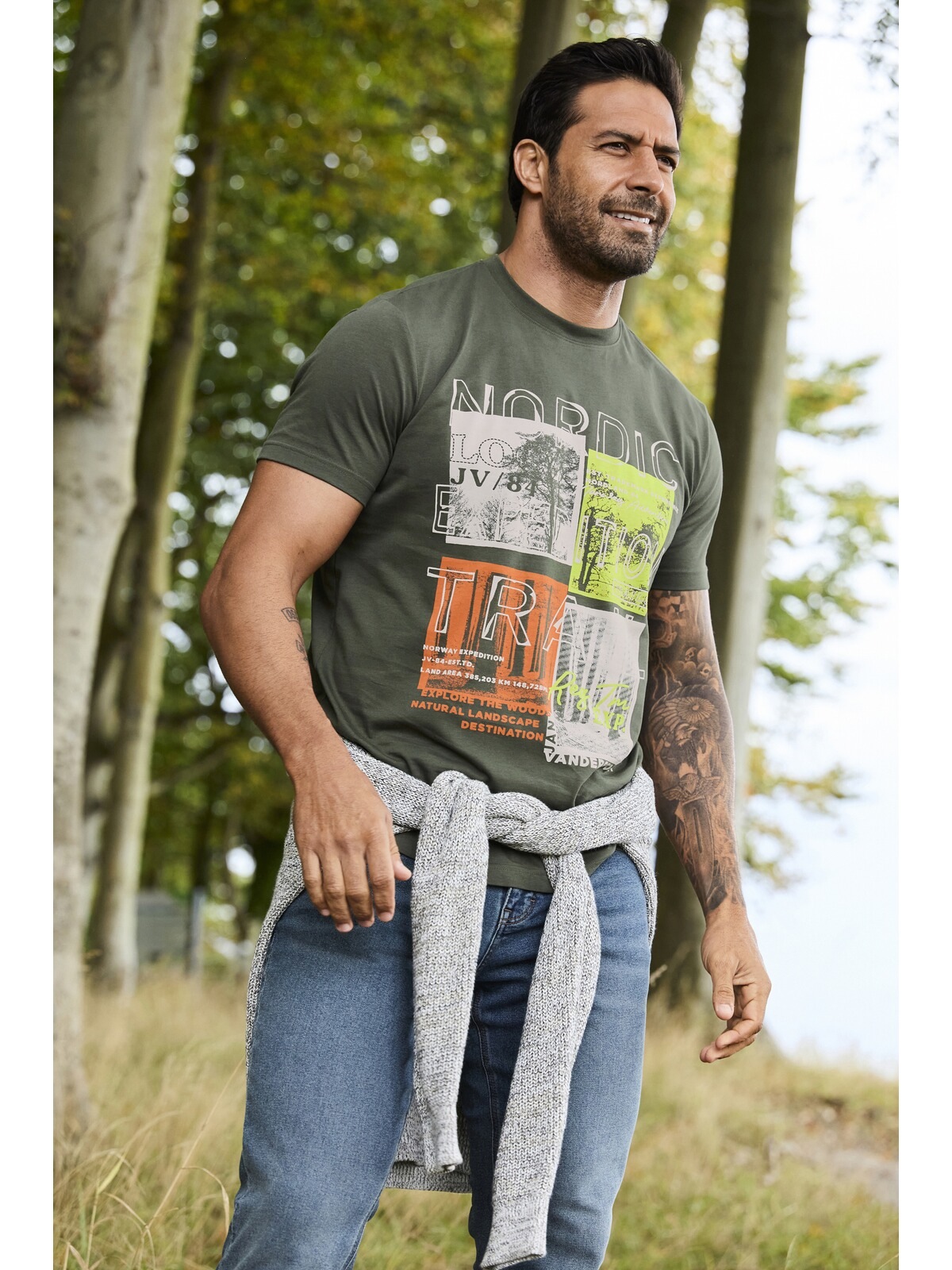 Jan Vanderstorm Rundhalsshirt »T-Shirt TANDRUP« 1 Stk. aus luftiger Baumwolle