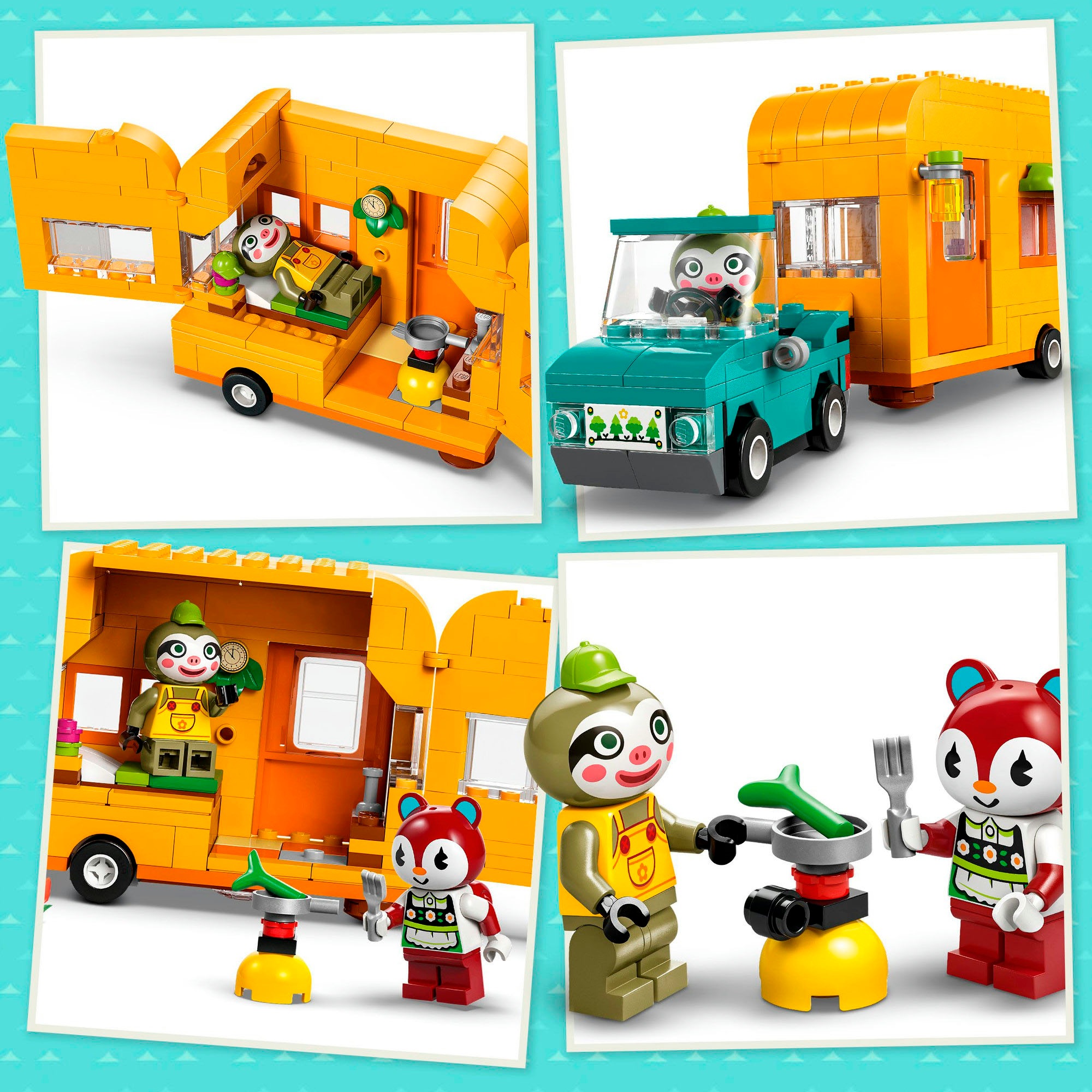 LEGO® Konstruktionsspielsteine »Gerds Wohnwagen & Gärtnerei (77054), LEGO Animal Crossing«, (263 St.), Made in Europe