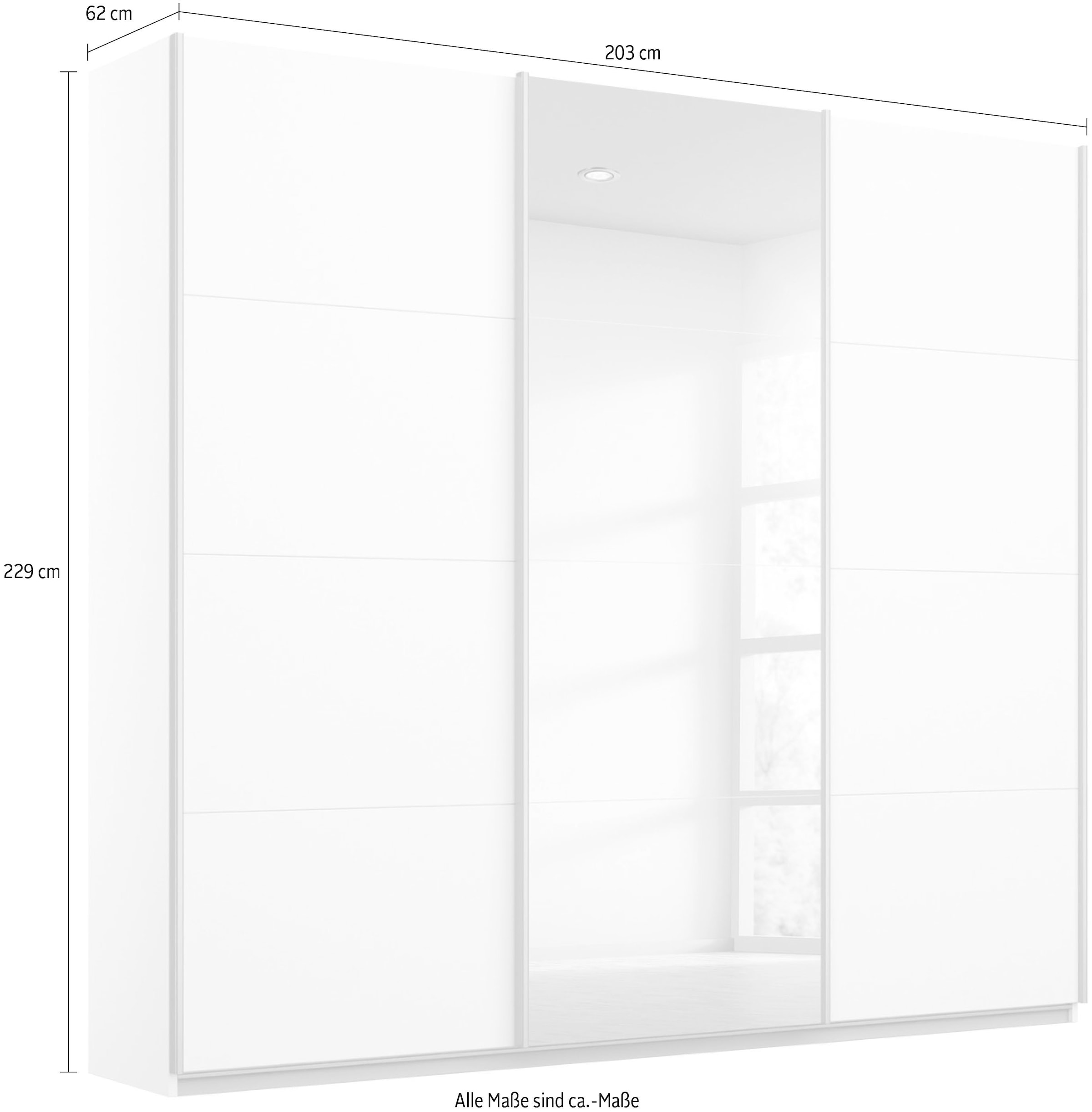 rauch Schwebetürenschrank »Kleiderschrank Schrank Garderobe BESTSELLER KOLUNA mit Spiegel«, inkl. 2 Innenschubladen sowie extra Einlegeböden MADE IN GERMANY