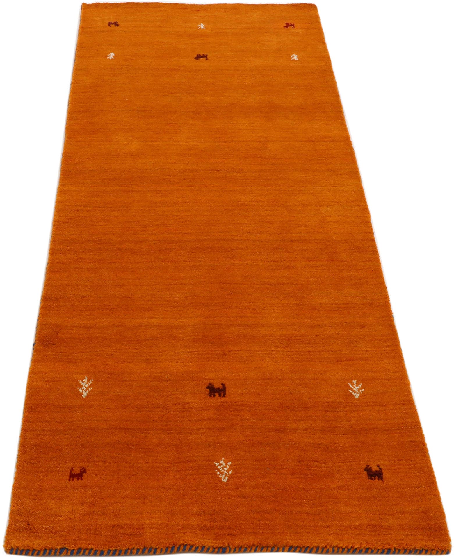 carpetfine Wollteppich »Gabbeh Uni, auch als Läufer und Rund erhältlich«, rechteckig, 15 mm Höhe, reine Wolle, handgewebt, Gabbeh Loom Tiermotiv, große Farbauswahl