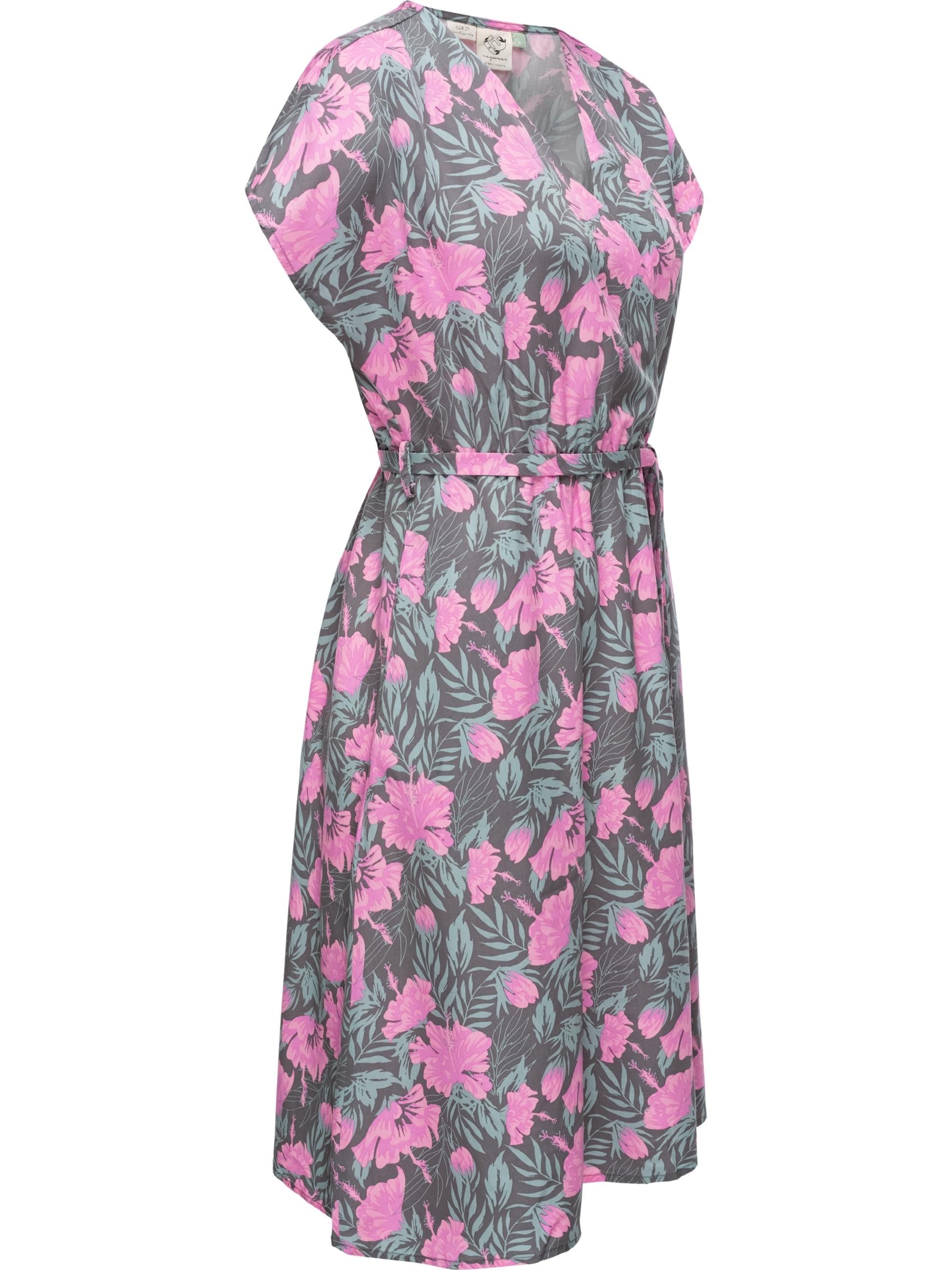 Ragwear Jerseykleid »Sommerkleid Selyma Organic«, stylisches Shirtkleid mit V-Ausschnitt und Bindegürtel