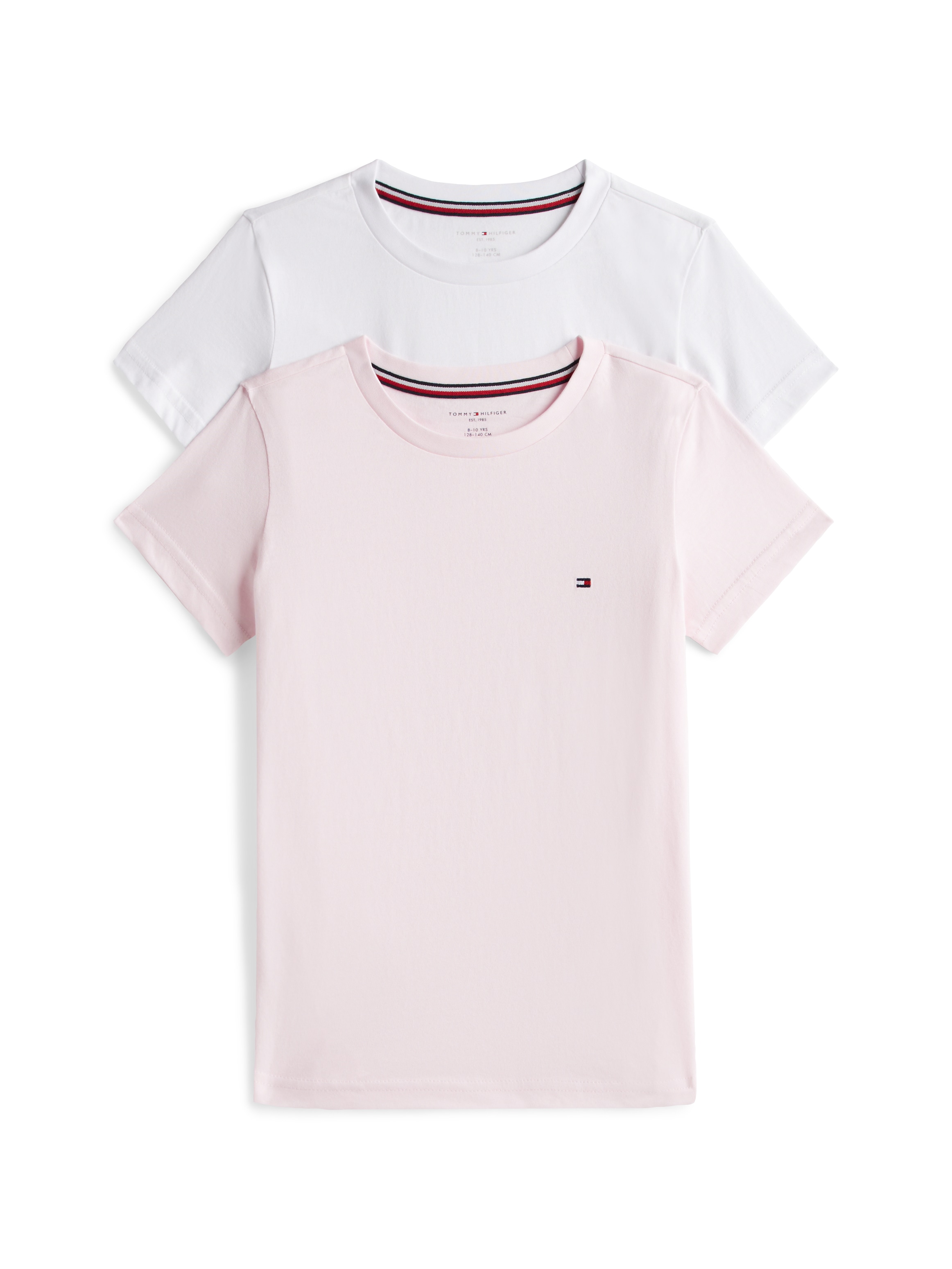 Tommy Hilfiger Underwear T-Shirt »2P CN TEE mit Stickerei und Rundhals im 2er-Pack«, (Packung, 2 tlg., 2er-Pack), unifarben, casual, regular fit, Baumwolle, Rundhals