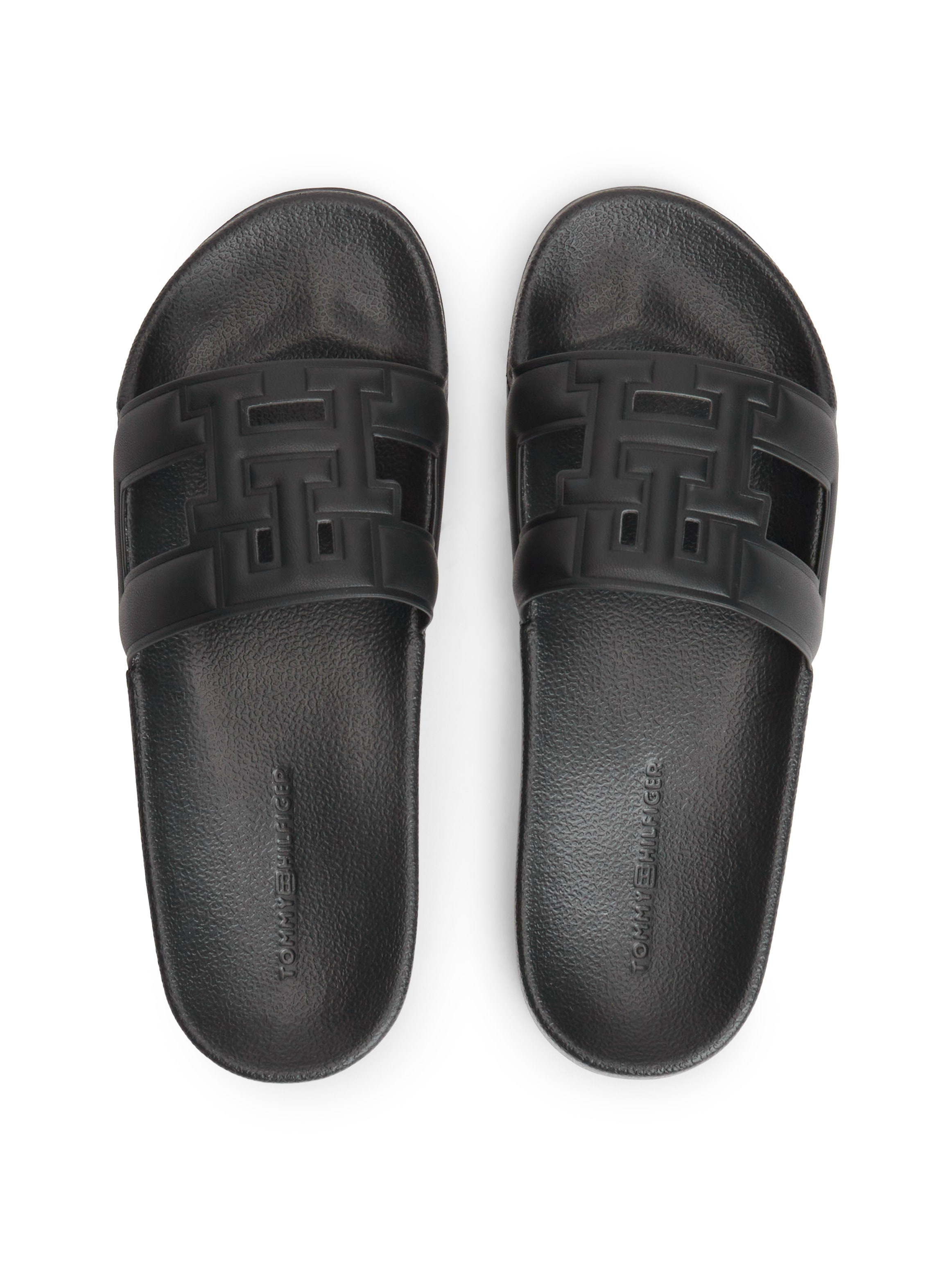 Tommy Hilfiger Pantolette »TH MONOGRAM POOL SLIDE«  Sommerschuh, Schlüpfschuh mit großem TH in der Bandage