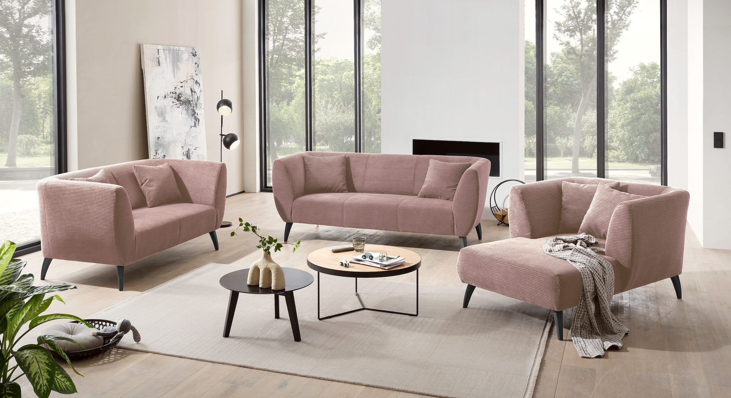 Home affaire 2-Sitzer zwei verschiedene Fußfarben wählbar