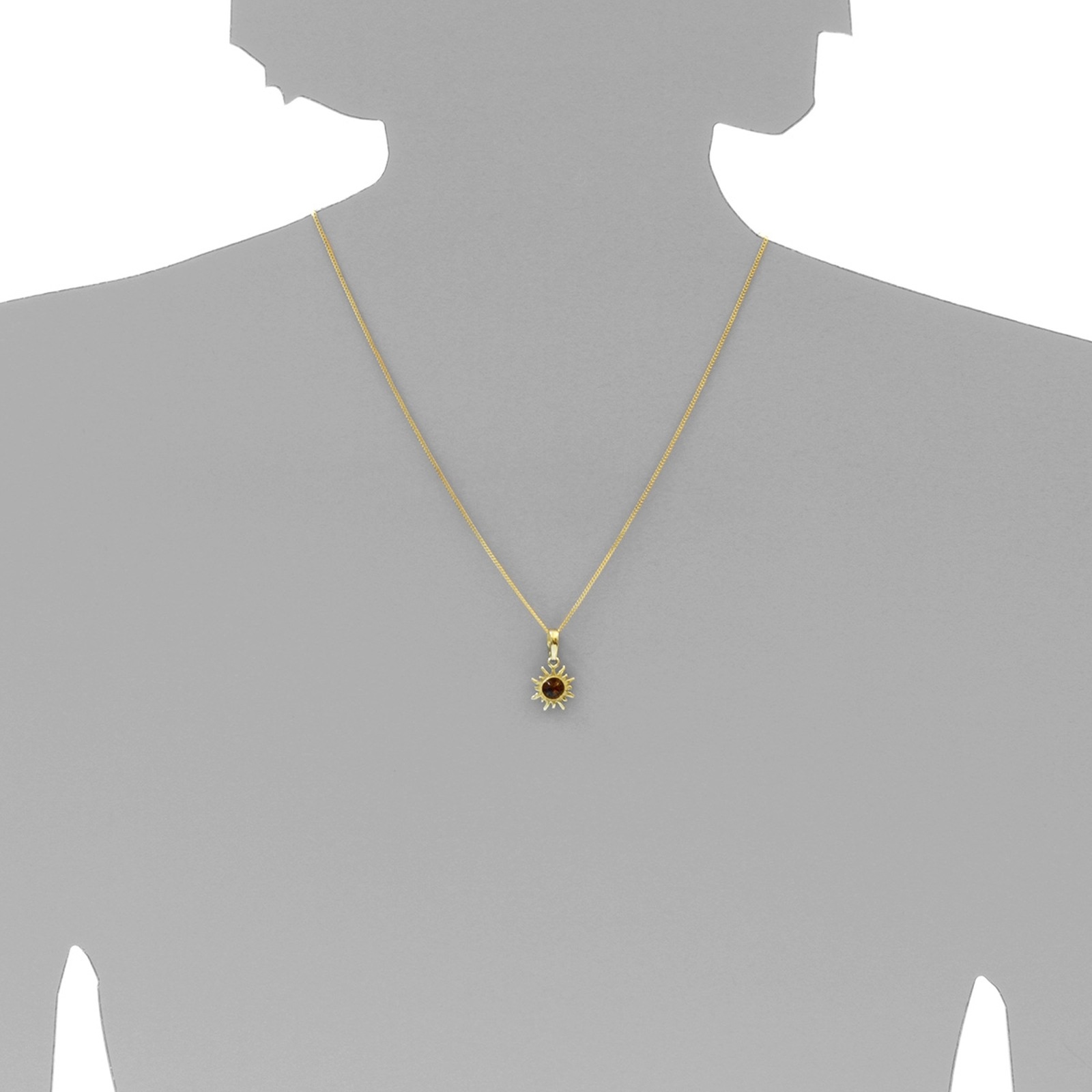 OSTSEE-SCHMUCK Kette und Anhänger Set »- Sonne - Gold 333/000 - Bernstein«