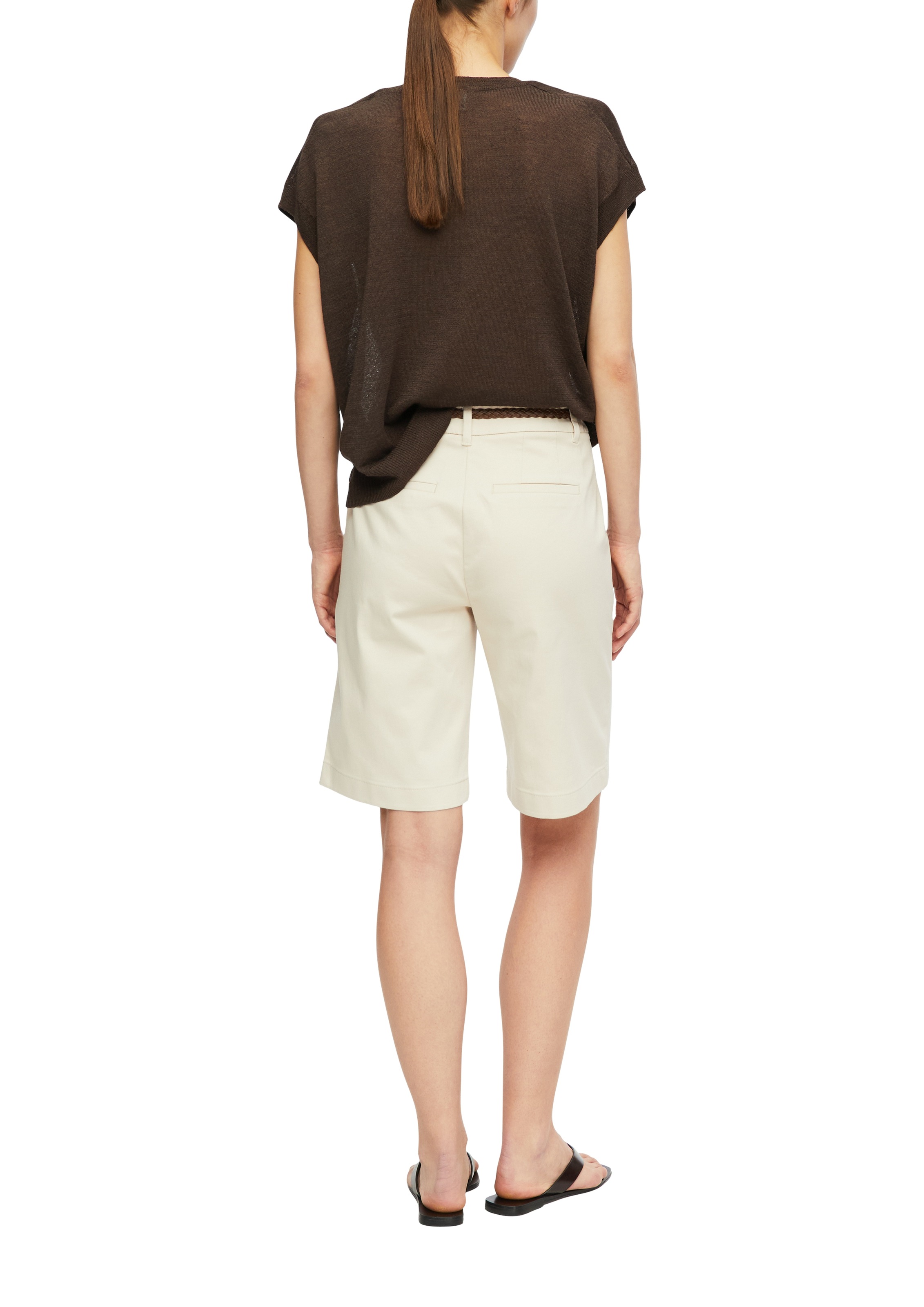 Comma Bermudas  mit Flechtgürtel