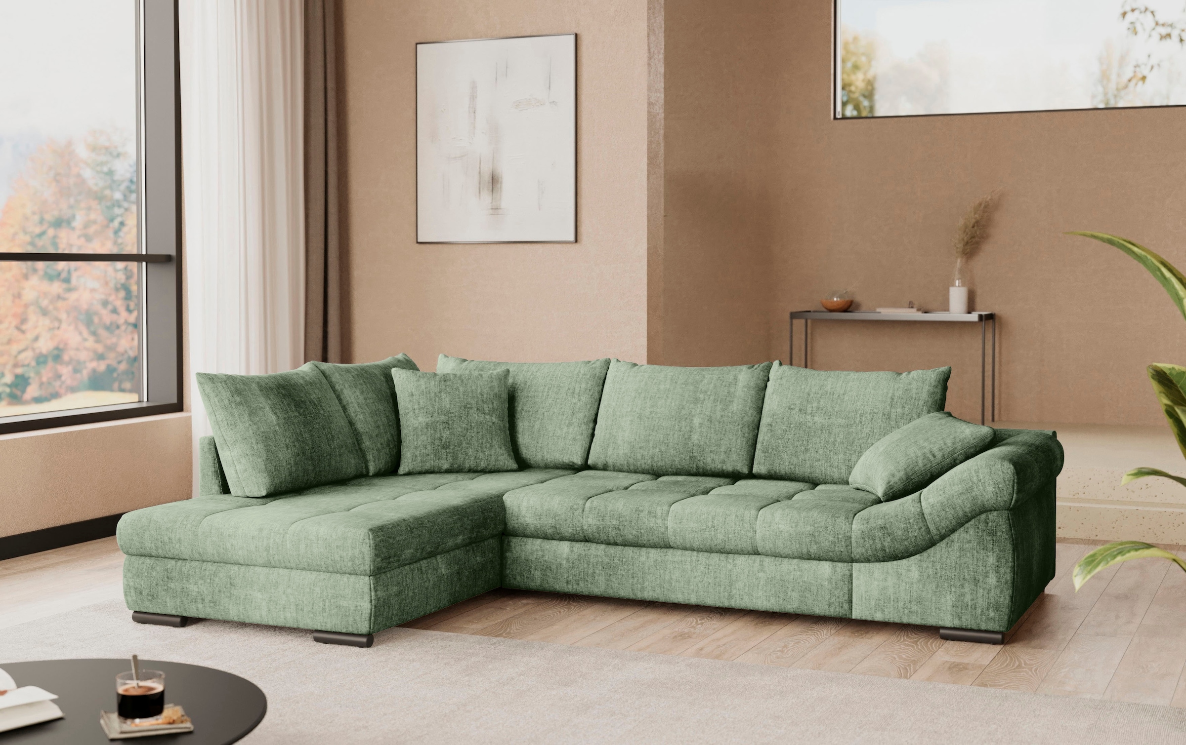Mr. Couch Ecksofa »Allegro, L-Form«, mit Hochschläfer-Bettauszug, wahlweise mit Kaltschaum