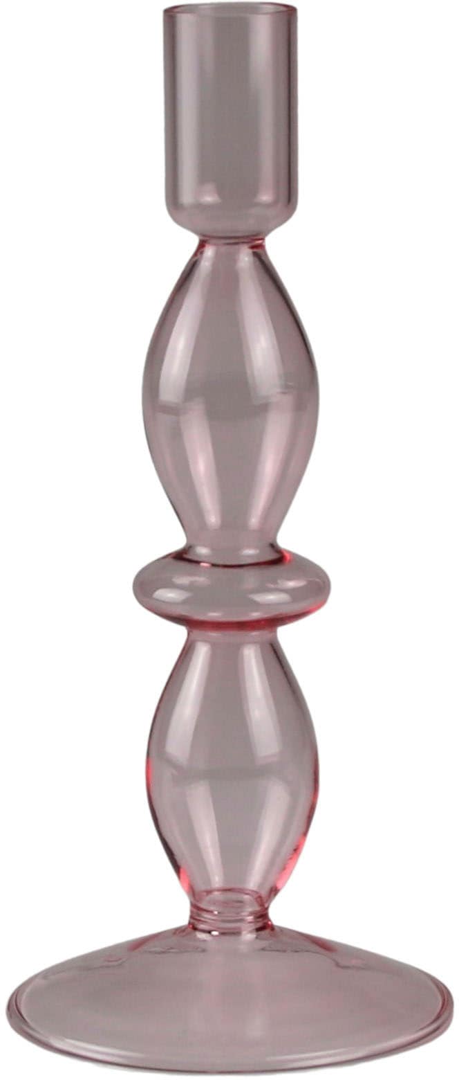 AM Design Kerzenständer »Kerzenhalter mit kunstvollen Ausbuchtungen«, (1 St.), Stabkerzenhalter aus Glas, Dekoobjekt