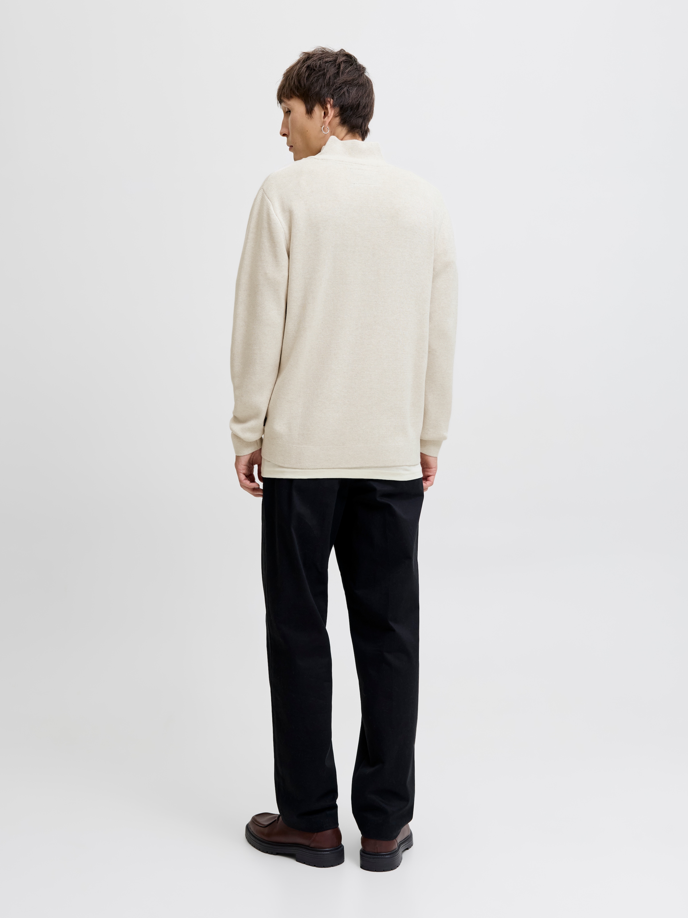 Jack & Jones Troyer »JPRBLAMILANO STITCH KNIT HALF ZIP SN«, mit kurzem Reißverschluss