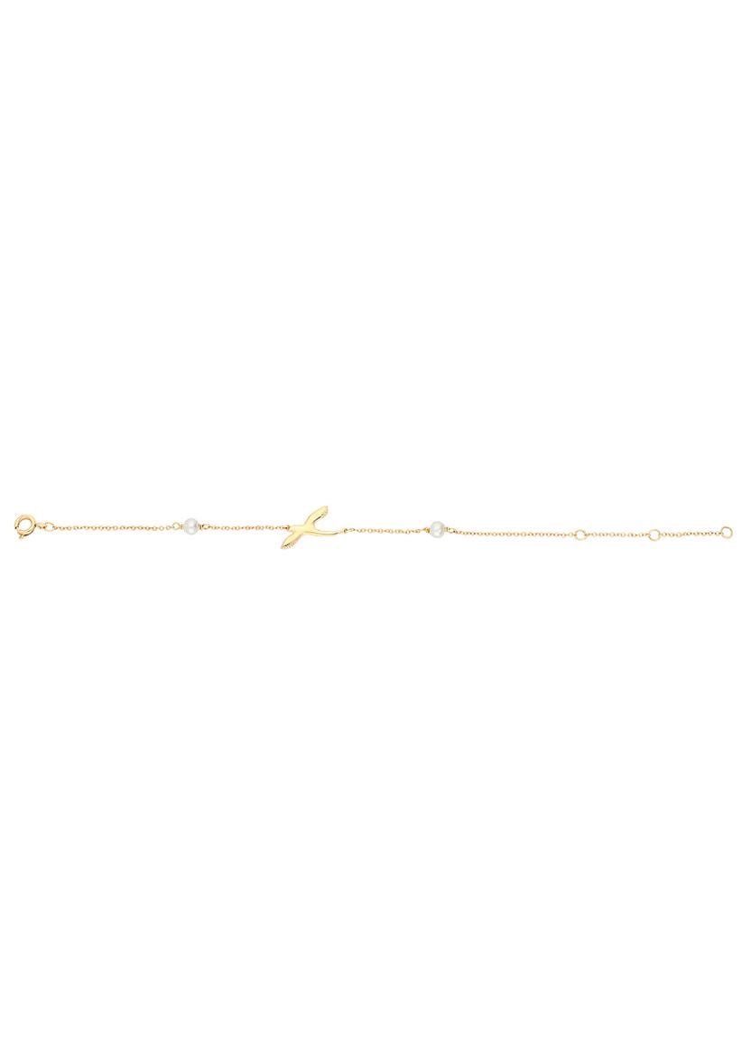 Firetti Goldarmband »Schmuck Geschenk Gold 375 Armschmuck Armkette Goldarmband Ankerkette«, mit Süßwasserzuchtperle