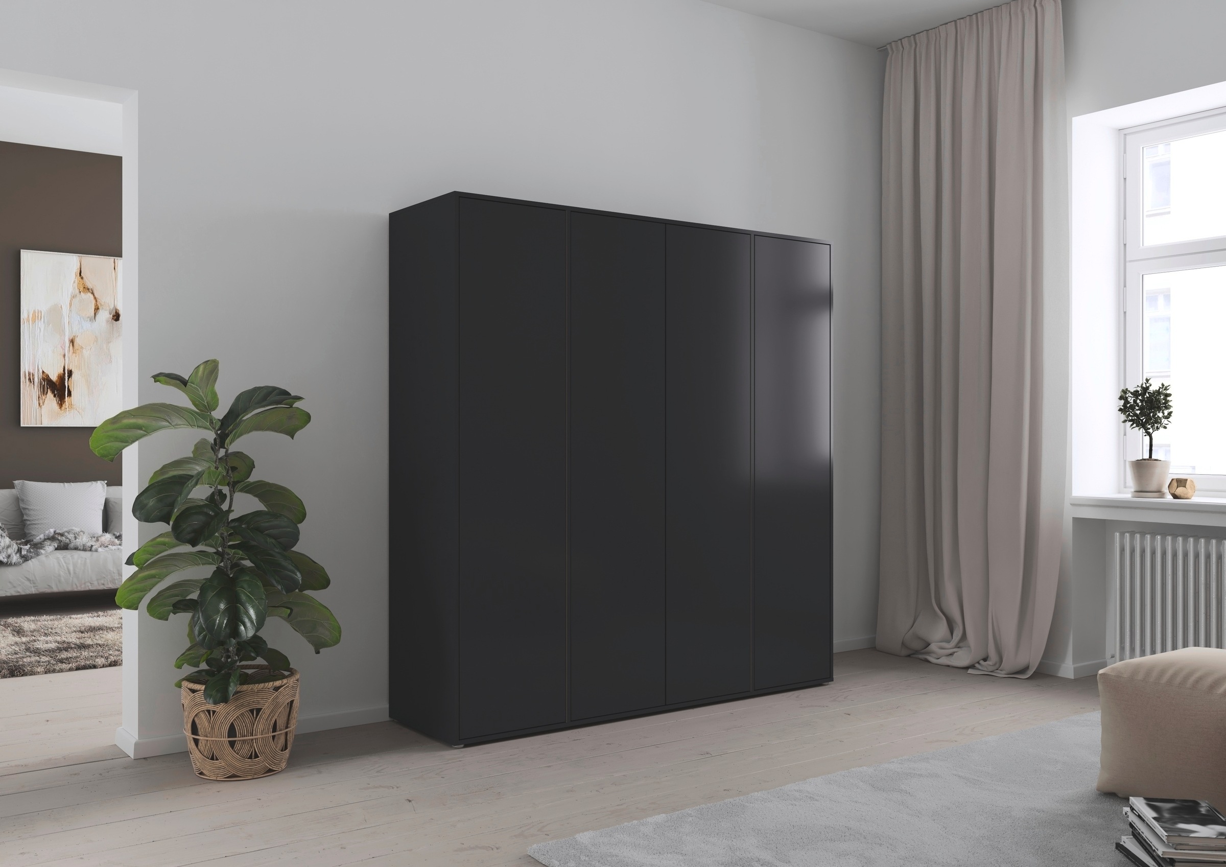 rauch Drehtürenschrank »Kleiderschrank Schrank Garderobe Wäscheschrank NABILA viel Stauraum«, (in 3 verschiedenen Ausstattungen BASIC/CLASSIC/PREMIUM), in 2 Breiten mit Push-to-Open Funktion TOPSELLER MADE IN GERMANY