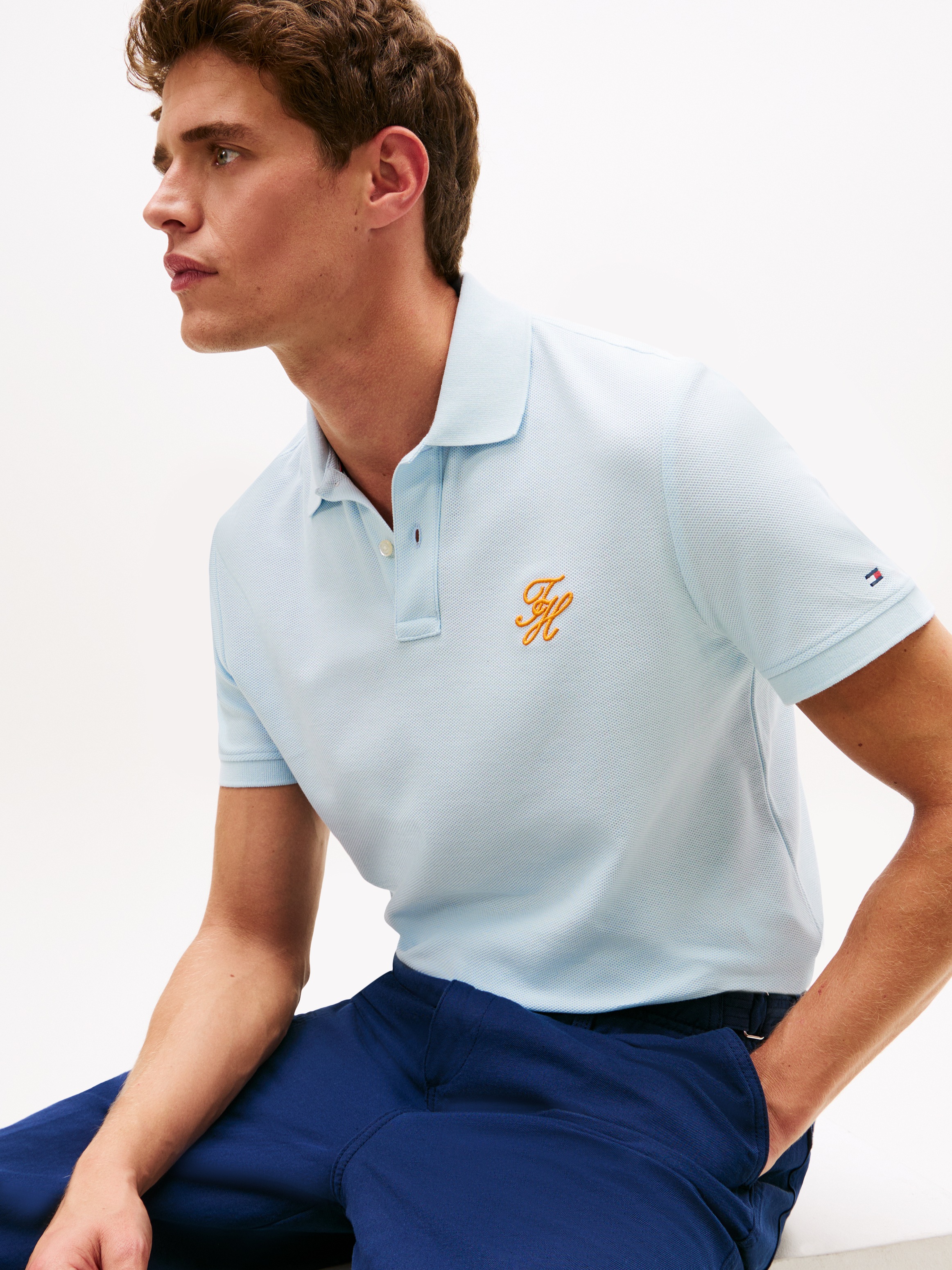 Tommy Hilfiger Poloshirt »TH SCRIPT REGULAR« aus Piqué mit Logo