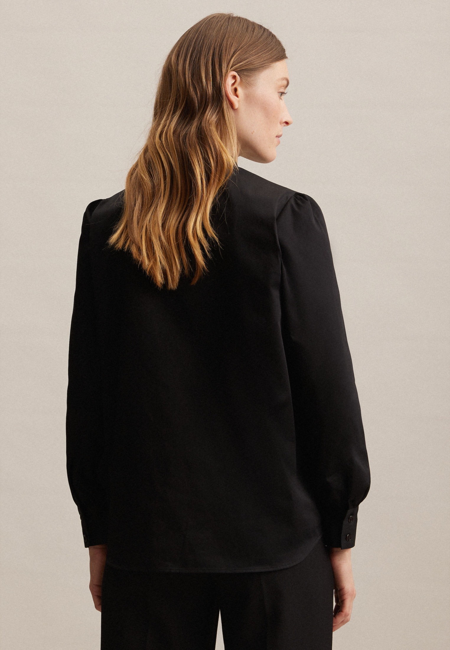 glänzend im Langarm OTTO »Schwarze Bluse Kragen seidensticker Shop Uni Rose«, Klassische Online