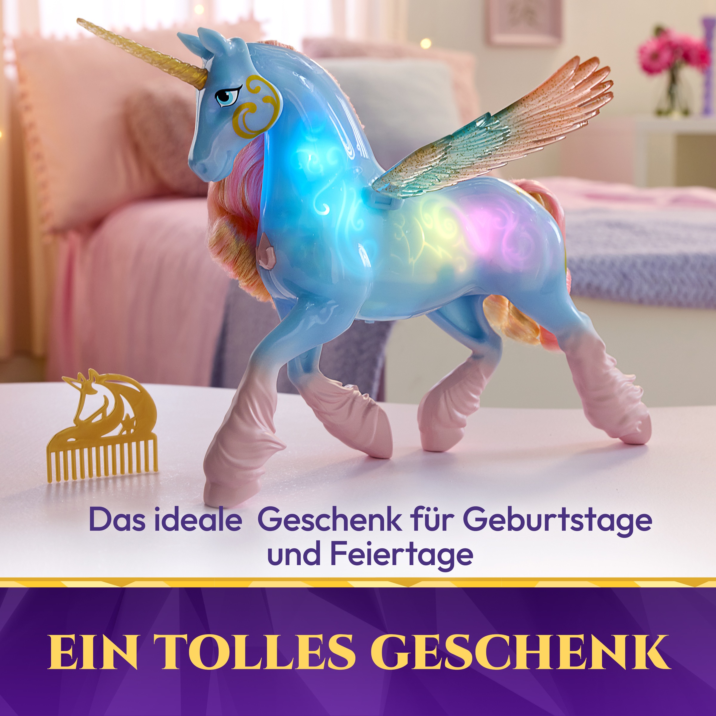 Spin Master »Unicorn Academy - Glow Magic Skywind, interaktives Einhorn« mit Licht und Sound