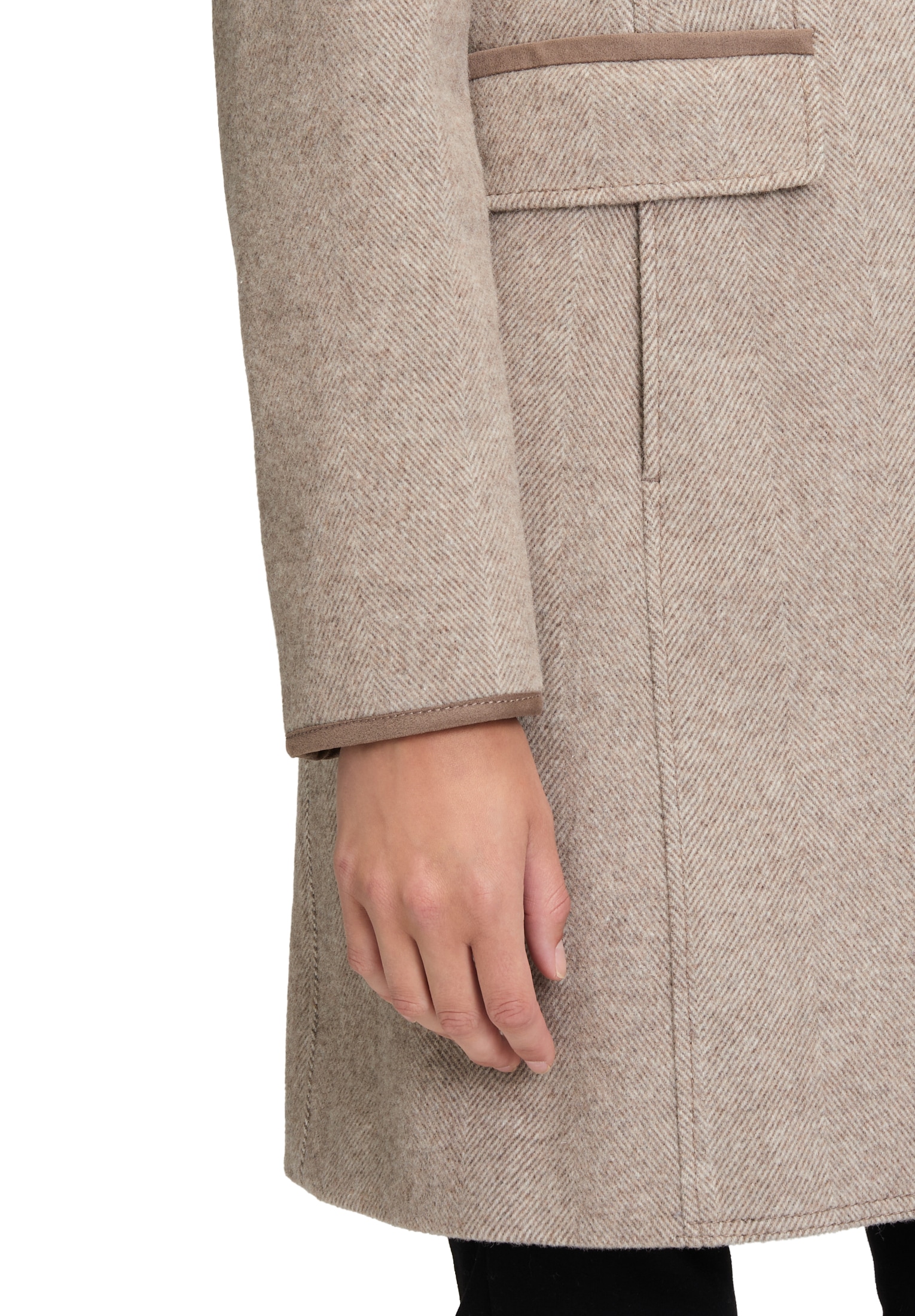 Gil Bret Wollmantel mit Wolle, Stehkragen und Knopfleiste