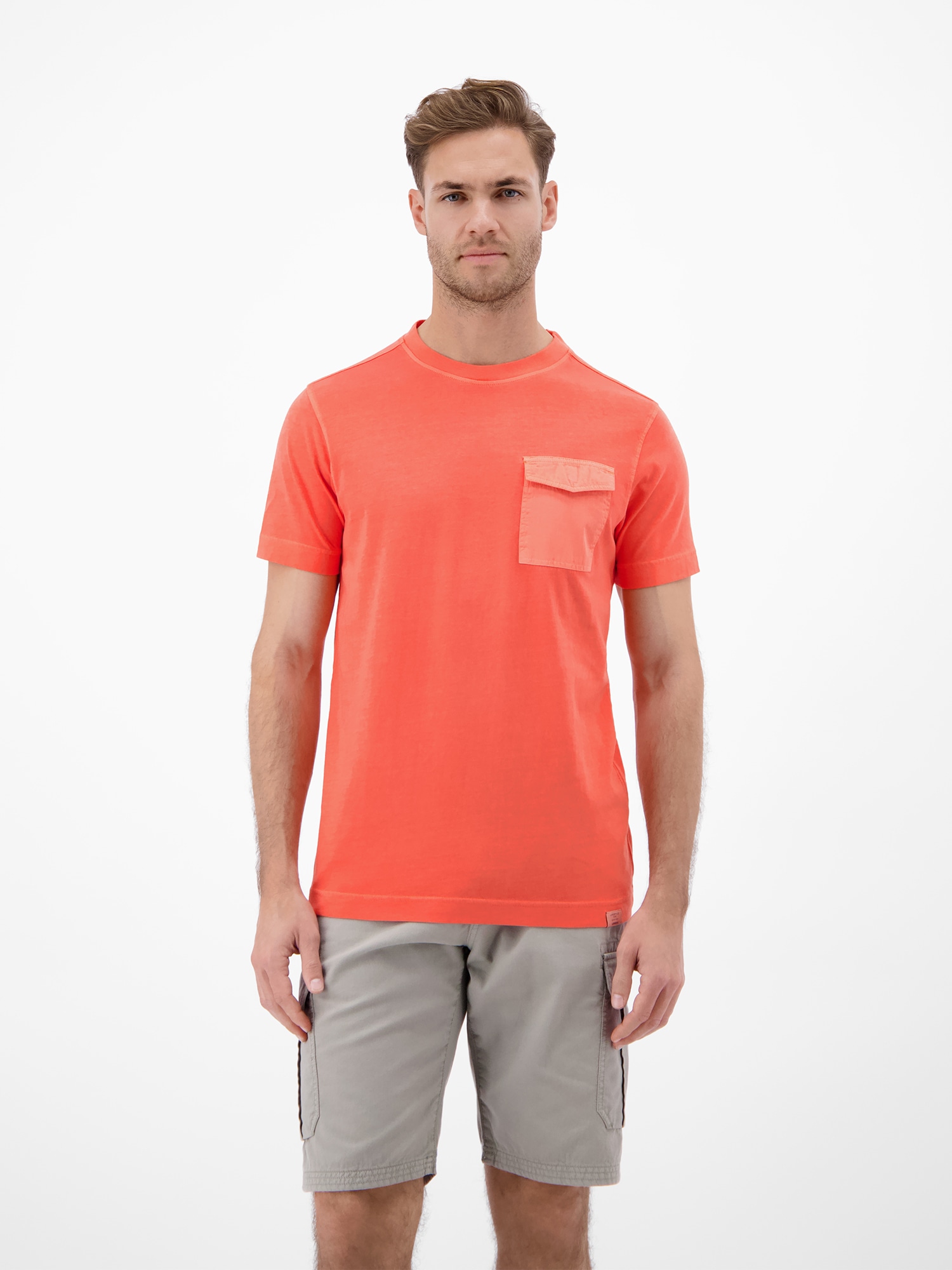 LERROS T-Shirt »T-Shirt mit O-Neck und Brusttasche«