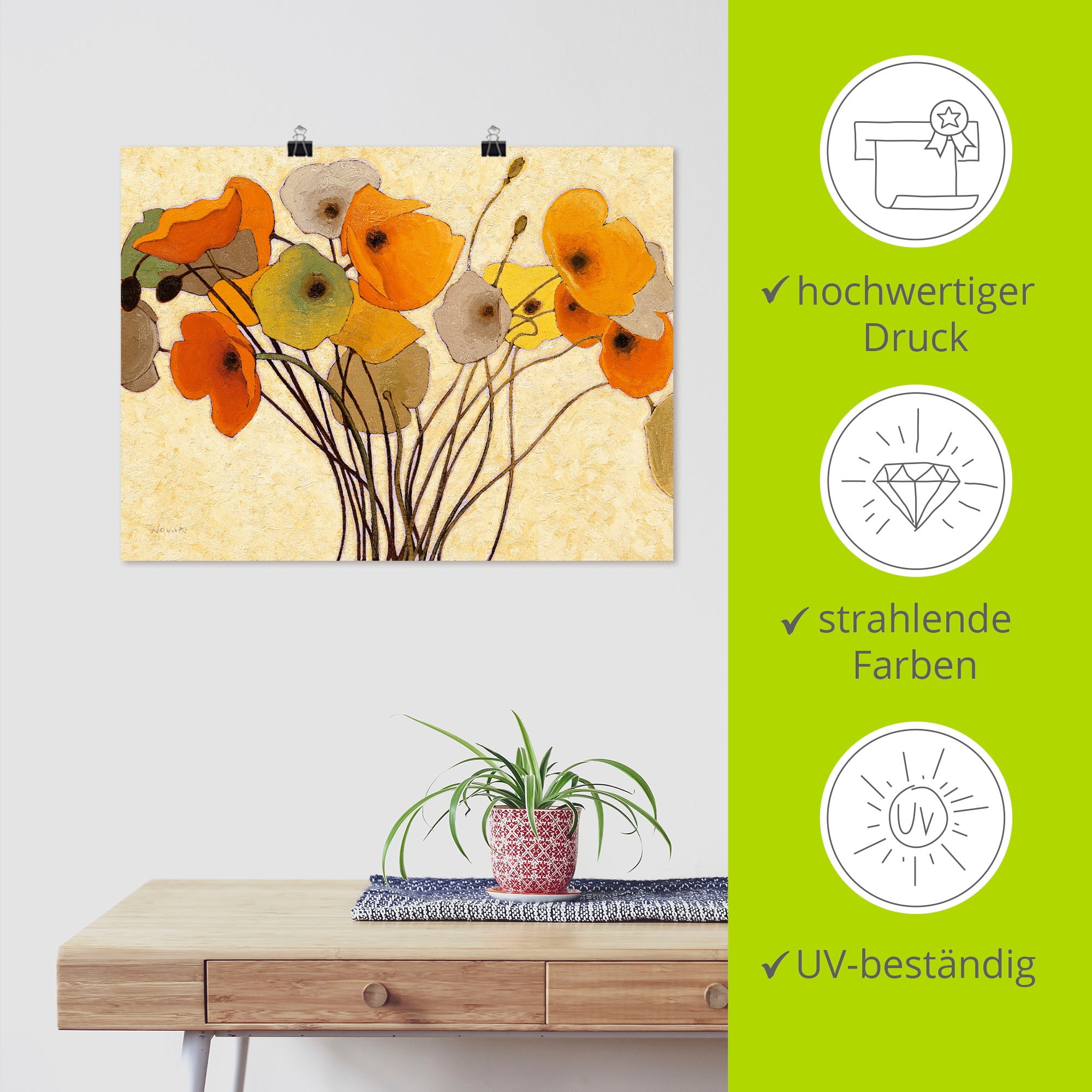Artland Wandbild »Kürbismohn I« Blumen 1 Stk. tlg. als Leinwandbild, Poster in verschied. Größen