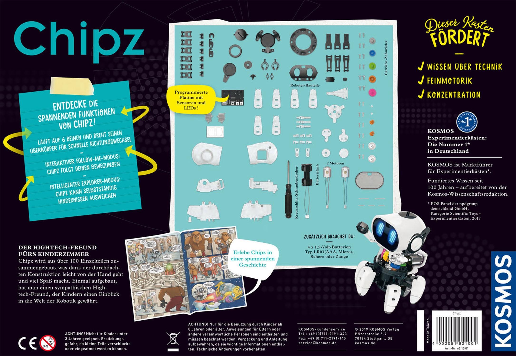 Kosmos Experimentierkasten »Chipz - Dein intelligenter Roboter«