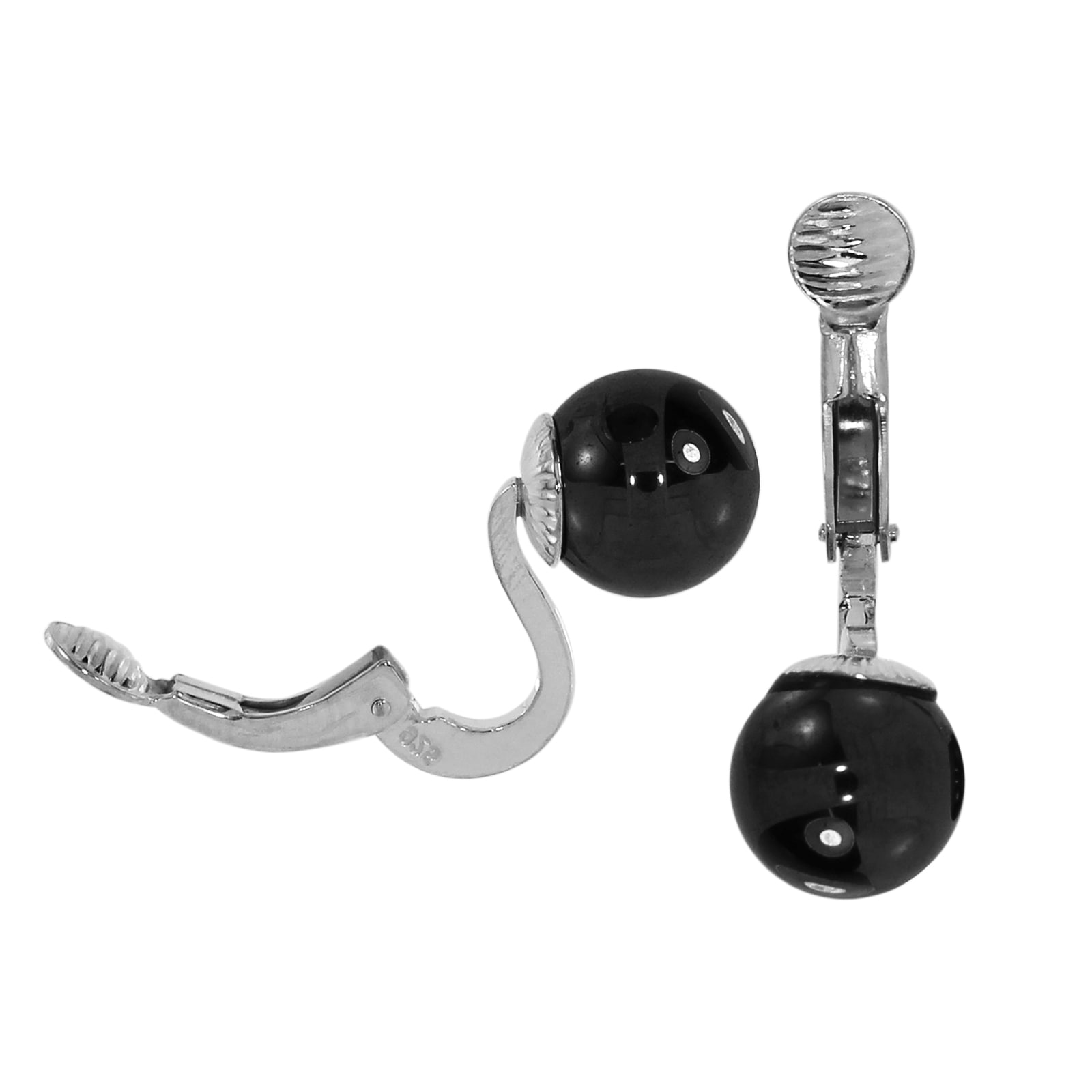 OSTSEE-SCHMUCK Paar Ohrclips »- Kugel 9 mm - Silber 925/000 - Hämatit«