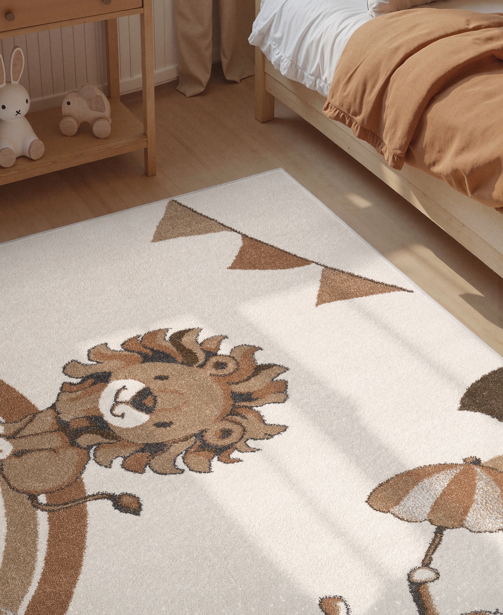 Villeroy & Boch Kinderteppich »Roar like a Lion Summer Party Teppich« rechteckig 9 mm Höhe Spielteppich weich, Kinderzimmer, Boho Kids Spielunterlage, Tieremotiv
