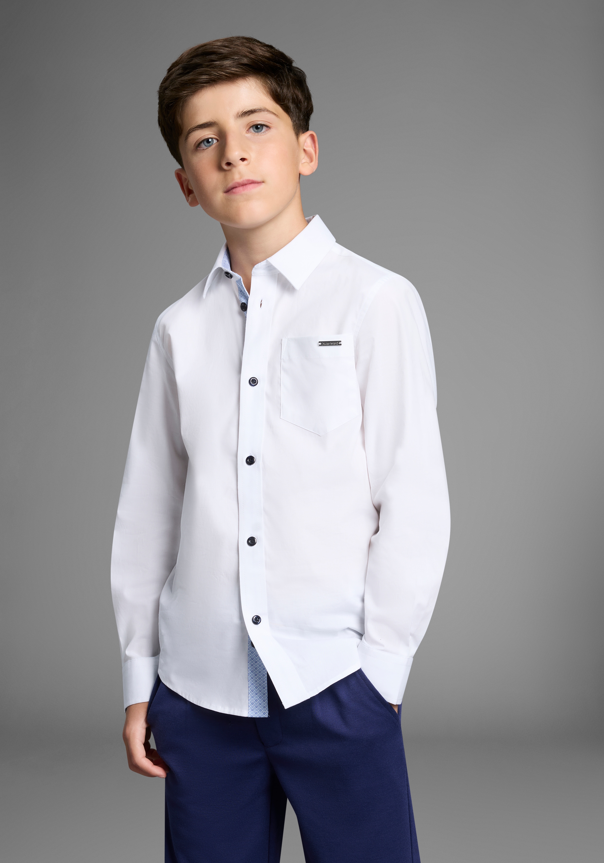 Bruno Banani Langarmhemd »Oberhemd für Jungen« NEU! BRUNO BANANI für TEENS. Elegantes Hemd, Größe 128