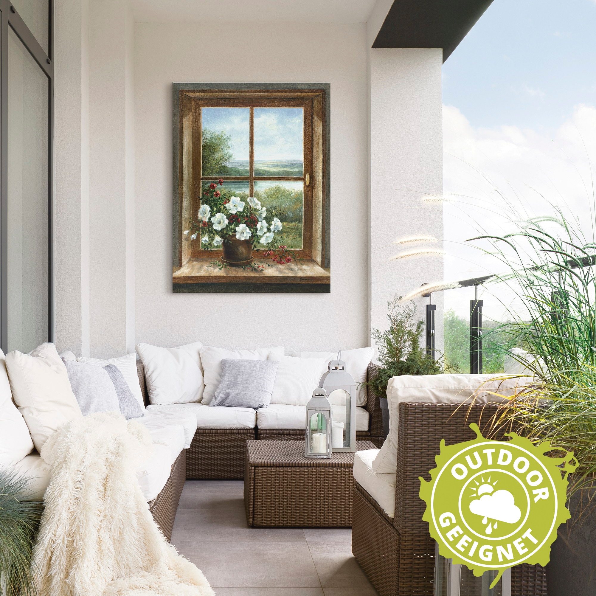Artland Wandbild »Blumen am Fenster«, Arrangements, (1 St.), als Alubild, Outdoorbild, Leinwandbild, Poster, Wandaufkleber