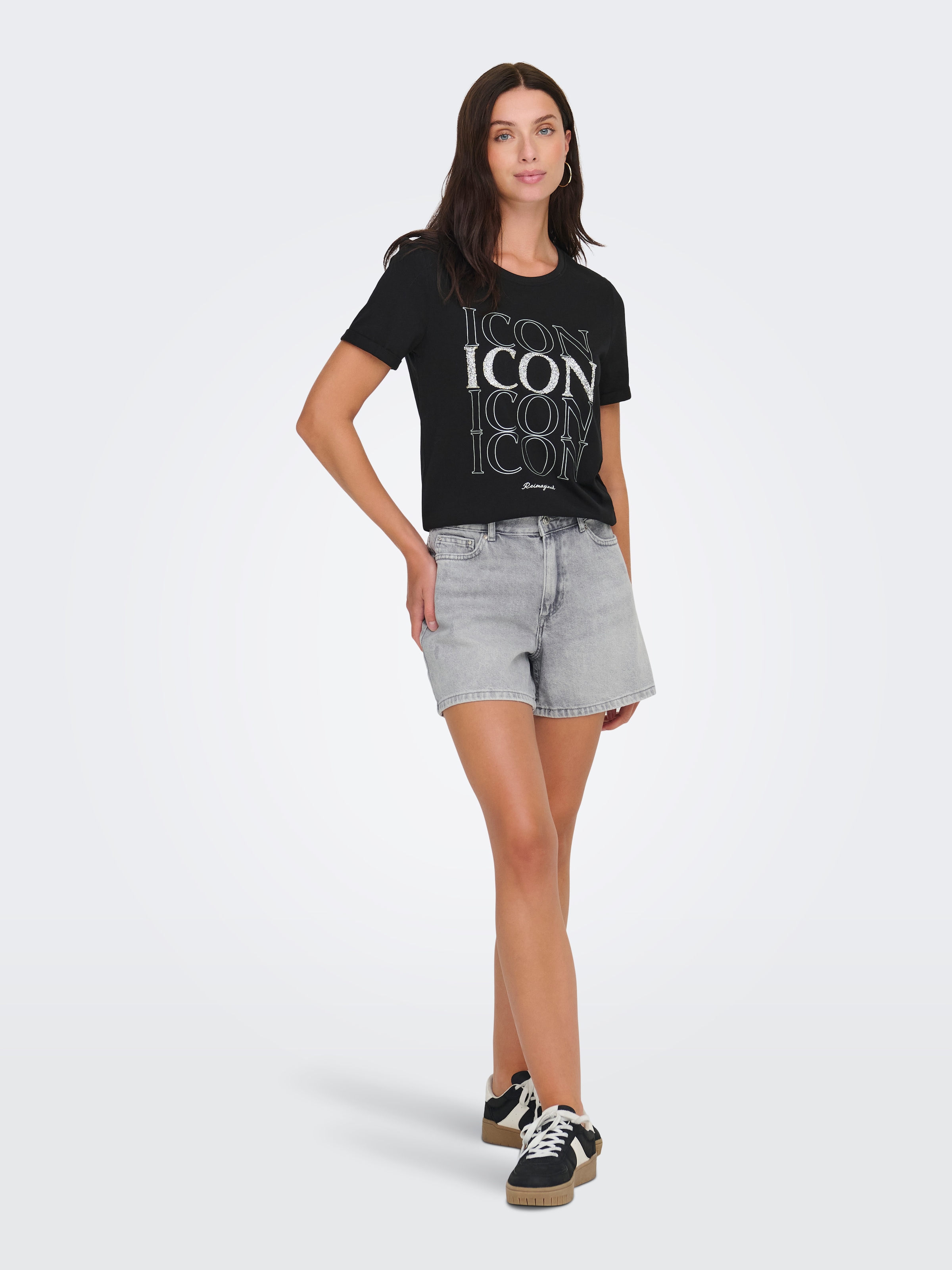 ONLY Kurzarmshirt »ONLKITA LIFE LUX ICON S/S PRINT TOP JRS«