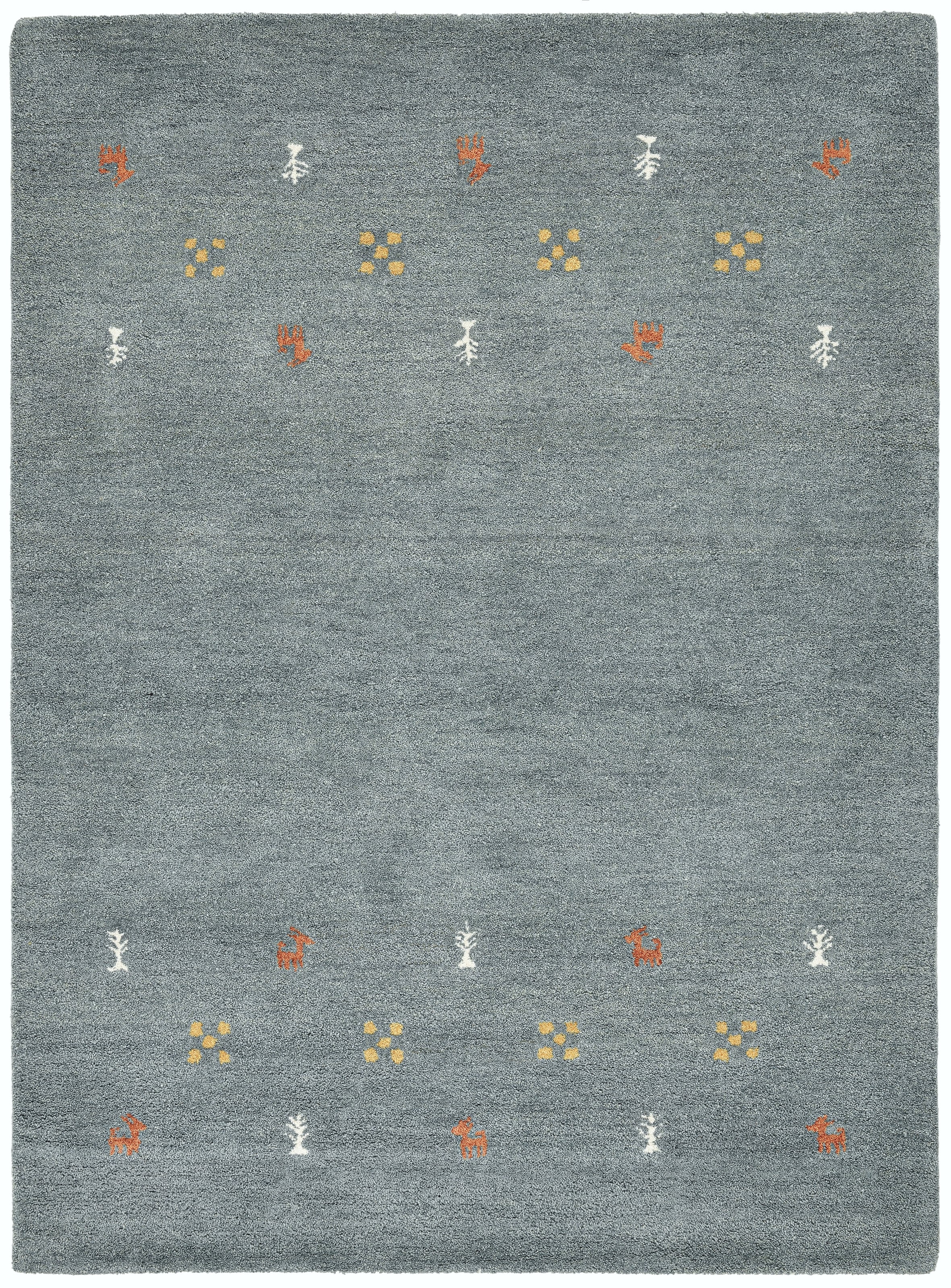 THEKO Wollteppich »Gabbeh Motiv, Handgefertigt, Teppich, Tiermotiv, reine Wolle« rechteckig 14 mm Höhe reine Wolle, Wohnzimmer, Schlafzimmer, Esszimmer