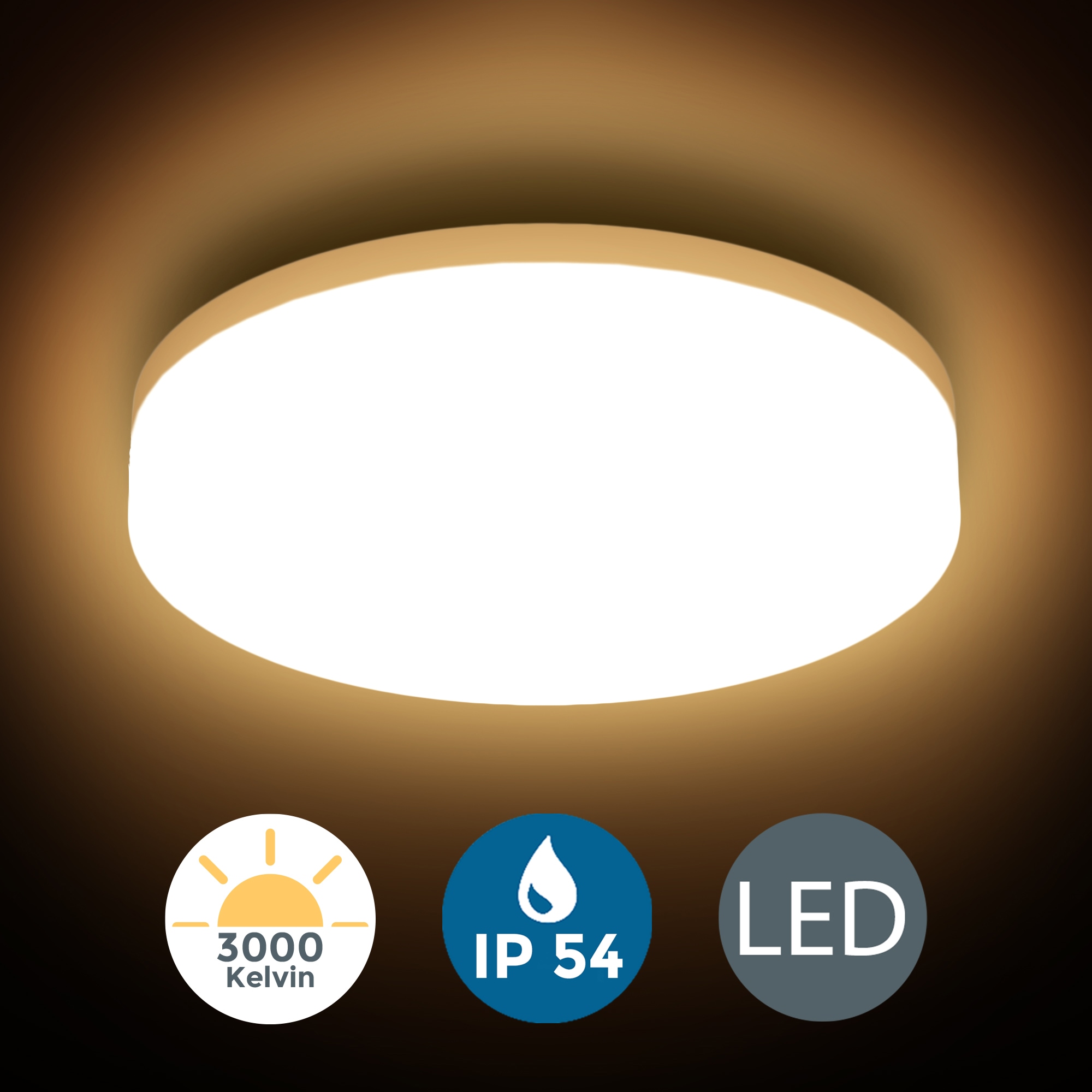 IP54, 1 B.K.Licht Deckenlampe, flammig-flammig, OTTO LED Deckenleuchte, online 13W 1500lm, bestellen Badezimmer-Leuchte, bei Flur Küche,