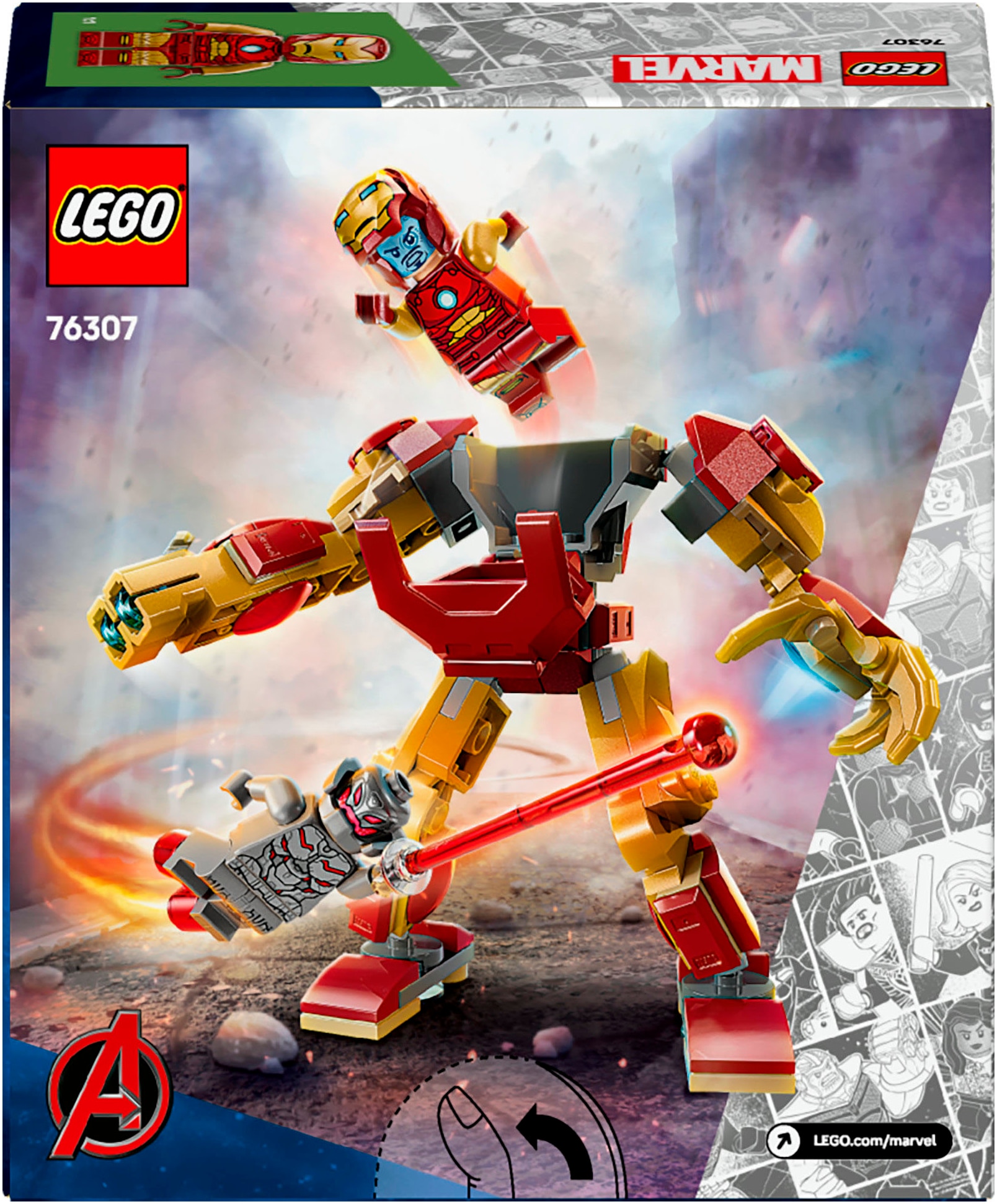 LEGO® Konstruktionsspielsteine »Iron Man Mech vs. Ultron (76307), LEGO Super Heroes«, (101 St.), Made in Europe