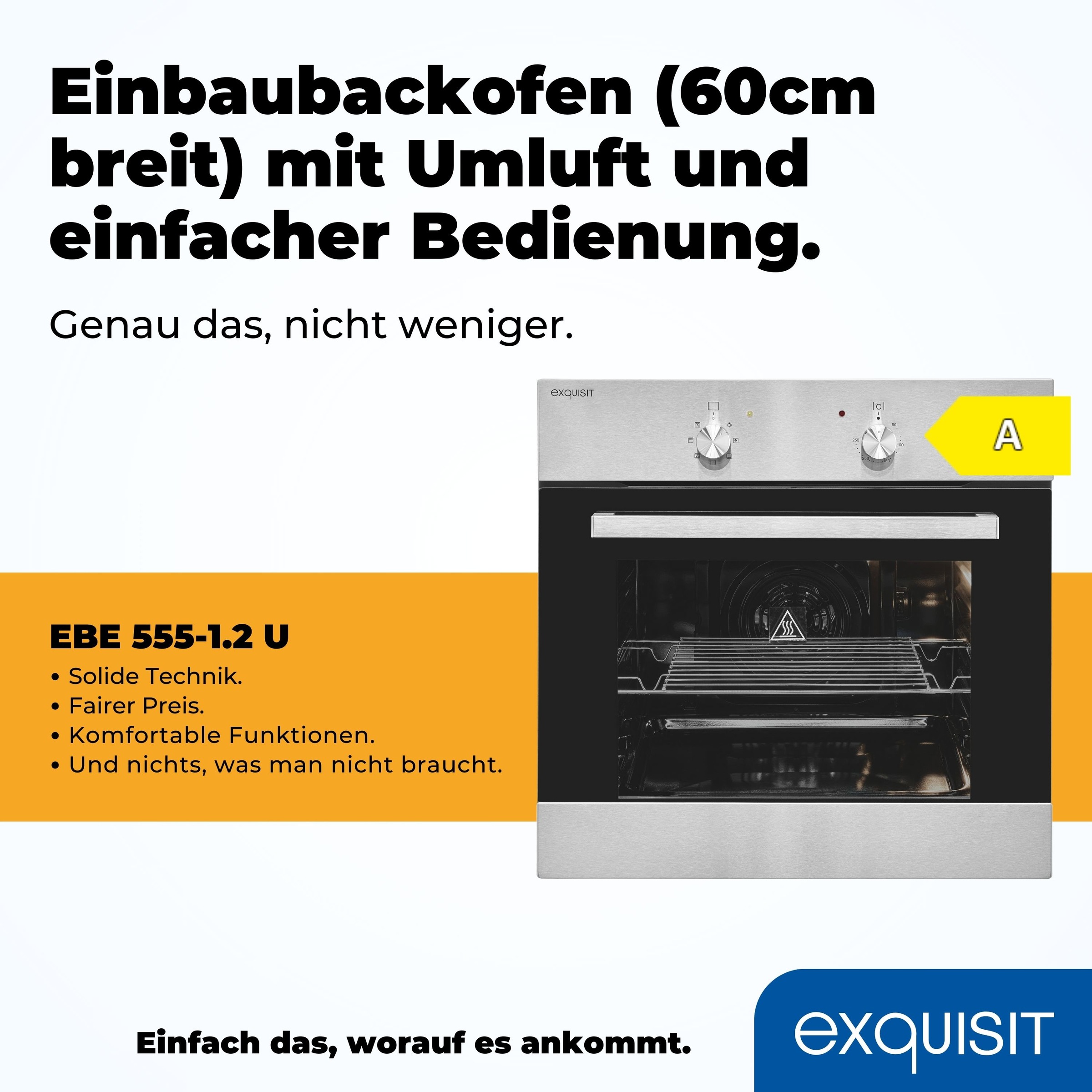 exquisit Einbaubackofen  »EBE 555-1.2 U«