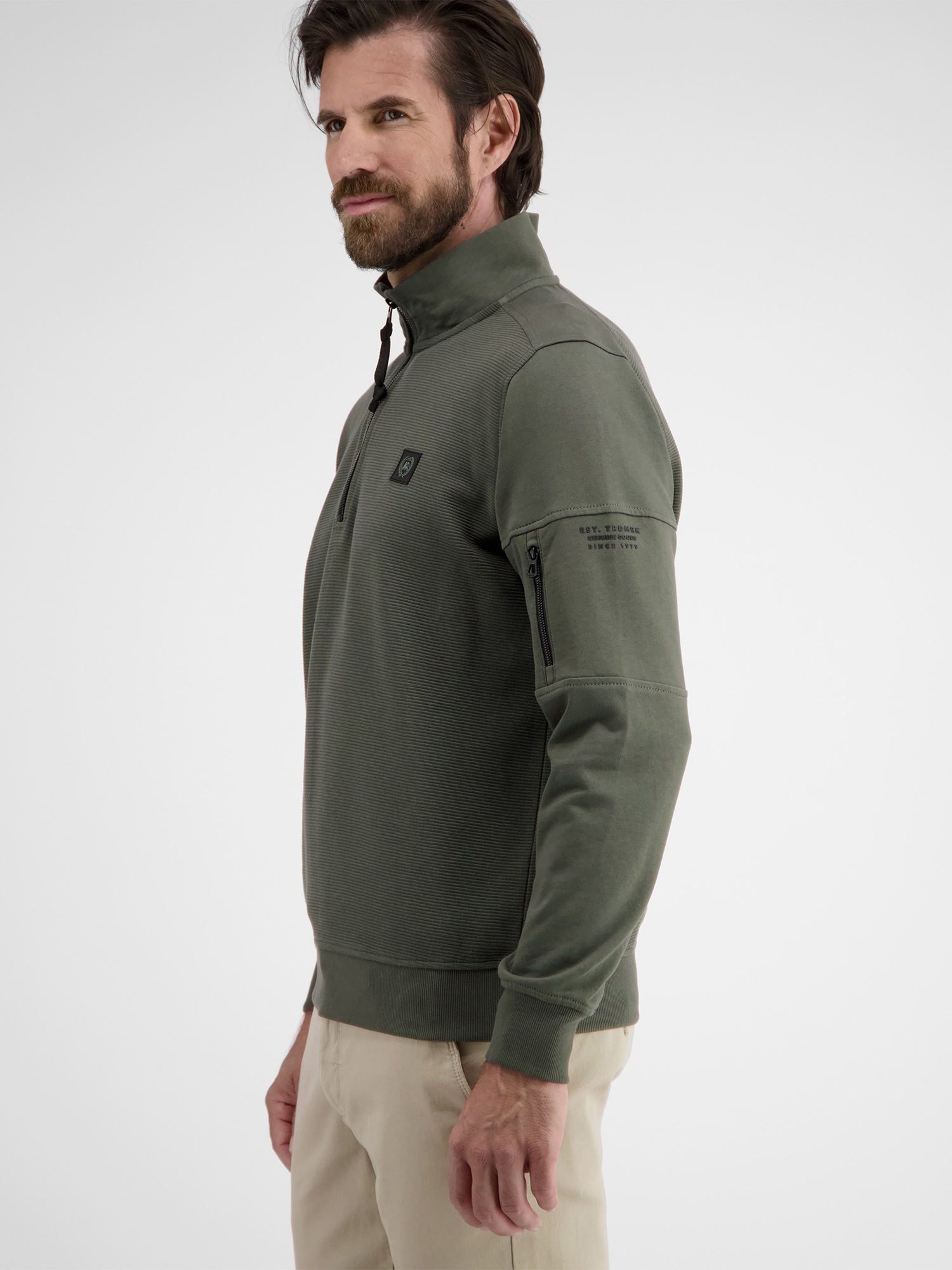 LERROS Sweatshirt »LERROS Herren Sweatshirt mit Troyerkragen«