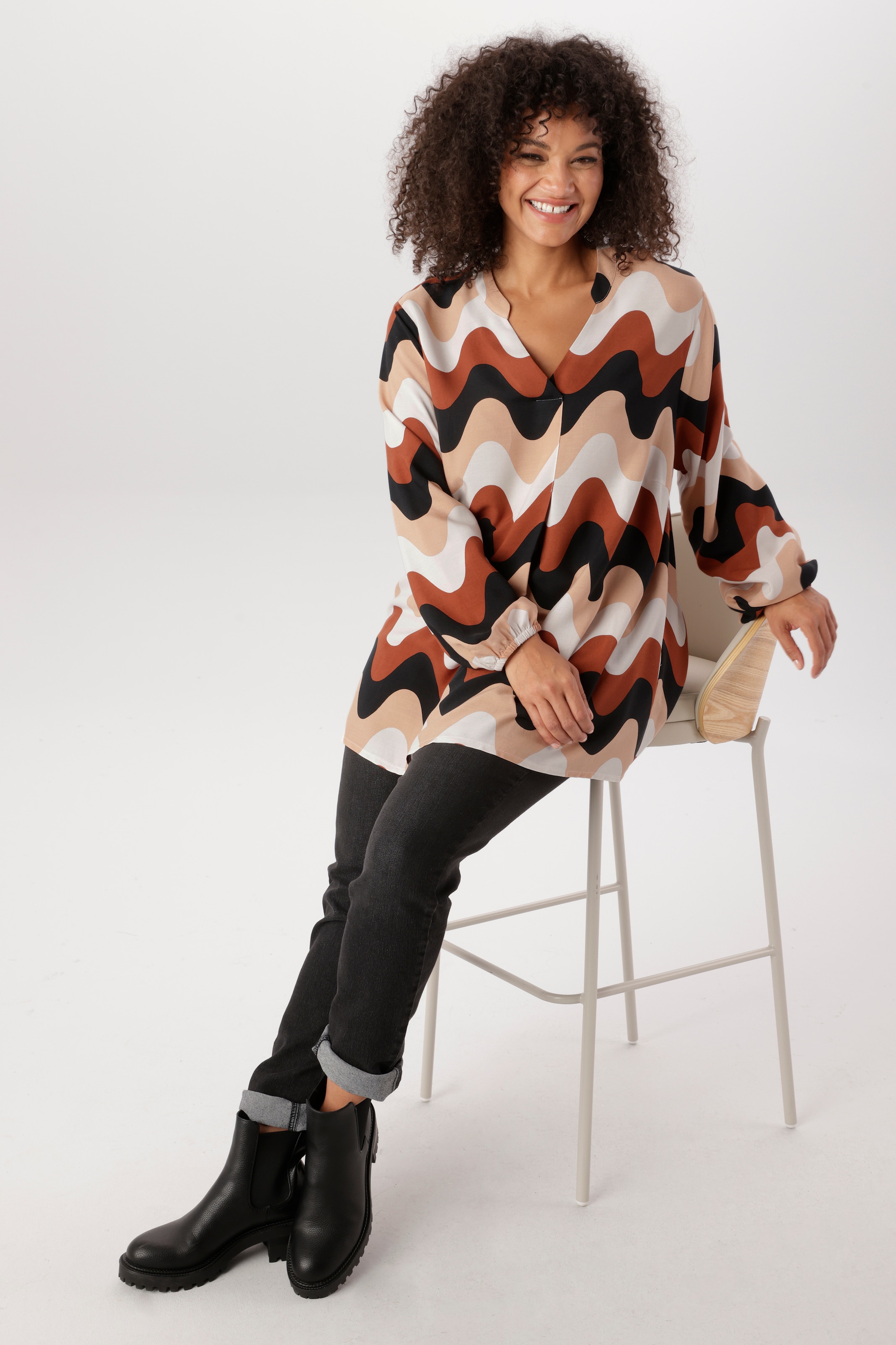 Aniston PLUS Schlupfbluse in tollem Retroprint - NEUE KOLLEKTION