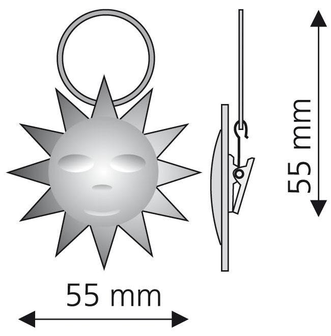 Liedeco Gardinenring »Sonne«, (Packung, 4 St., mit Dekoklammer), für  Gardinenstangen Ø 16 mm im OTTO Online-Shop