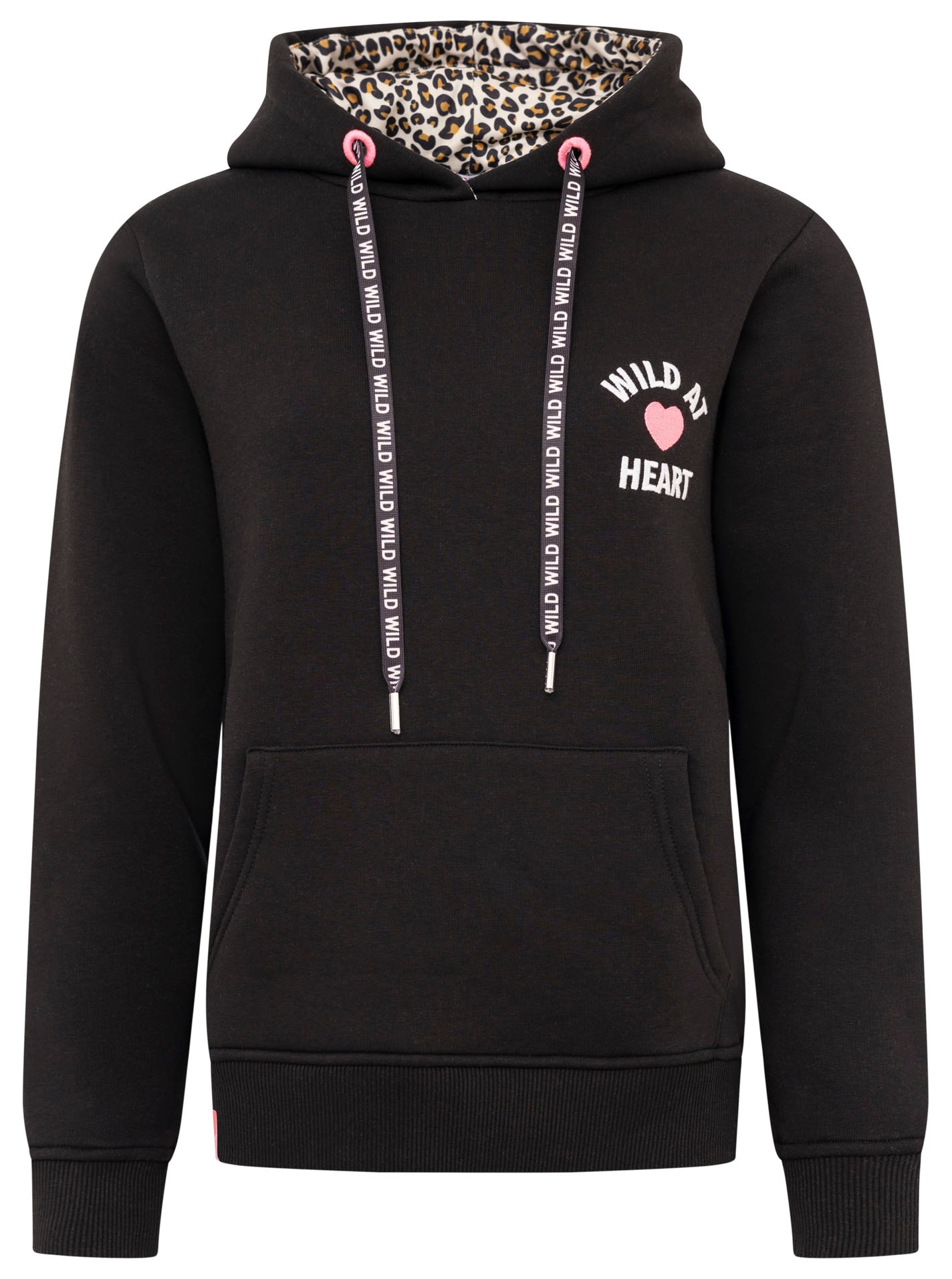 Zwillingsherz Hoodie »"Wild at heart"«, mit Leo Kapuze und Stickerei