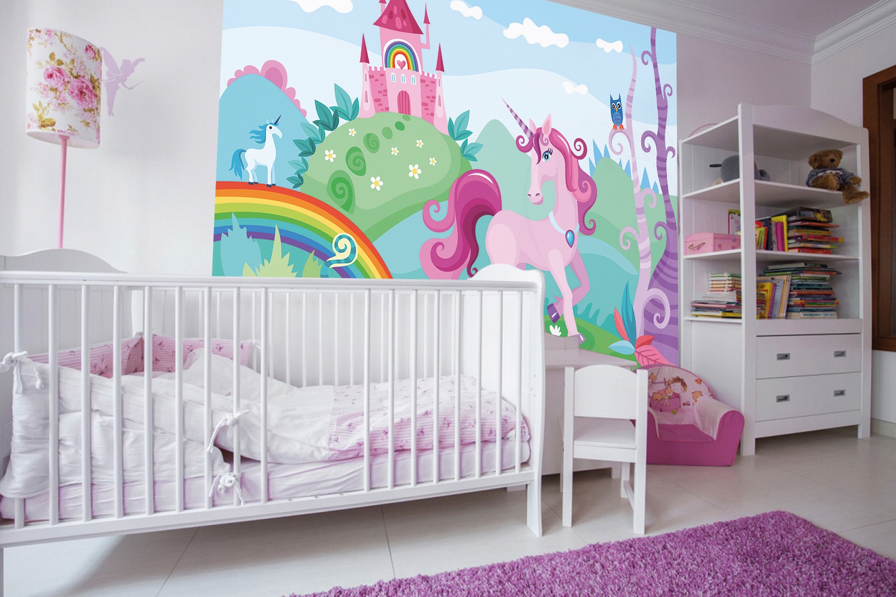 Papermoon Fototapete »Kids purple Unicorn«, matt