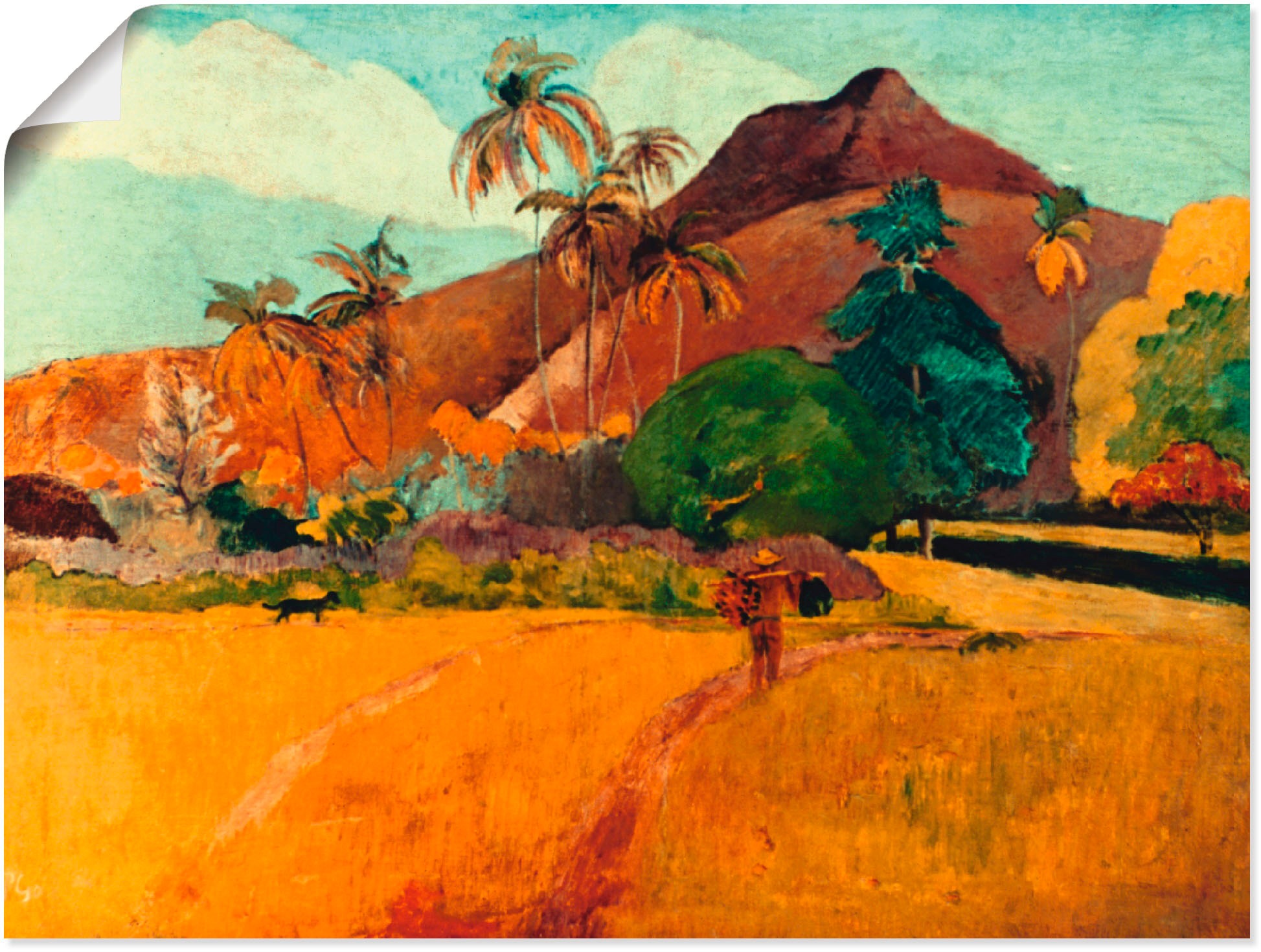Artland Wandbild »Tahitische Landschaft, 1891«, Berge, (1 St.), in vielen Größen & Produktarten - Alubild / Outdoorbild für den Außenbereich, Leinwandbild, Poster, Wandaufkleber / Wandtattoo auch für Badezimmer geeignet
