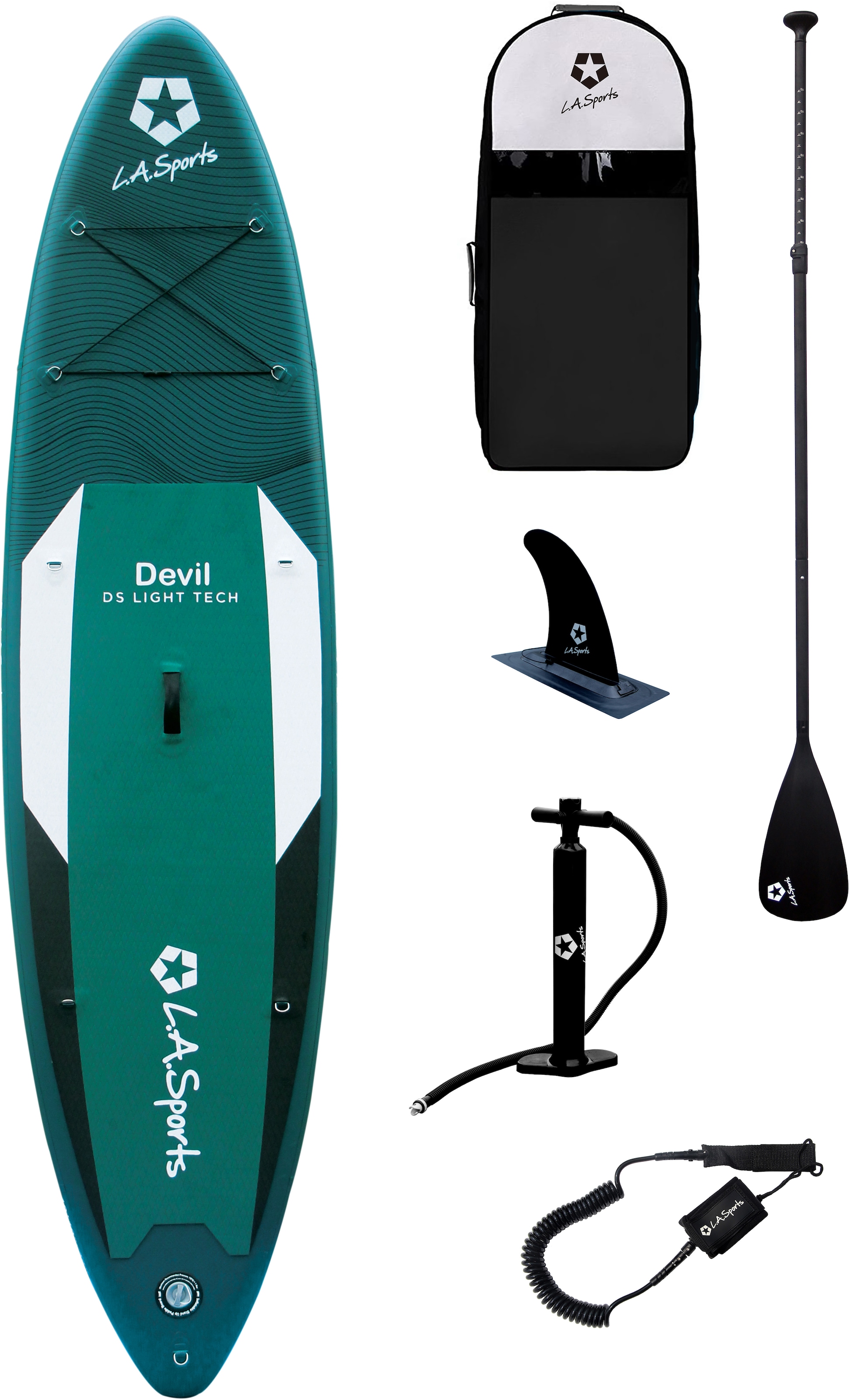 L.A. Sports Inflatable SUP-Board »Devil«, und | (Set, OTTO 6 bei Transportrucksack) mit OTTO Paddel, tlg., Pumpe kaufen
