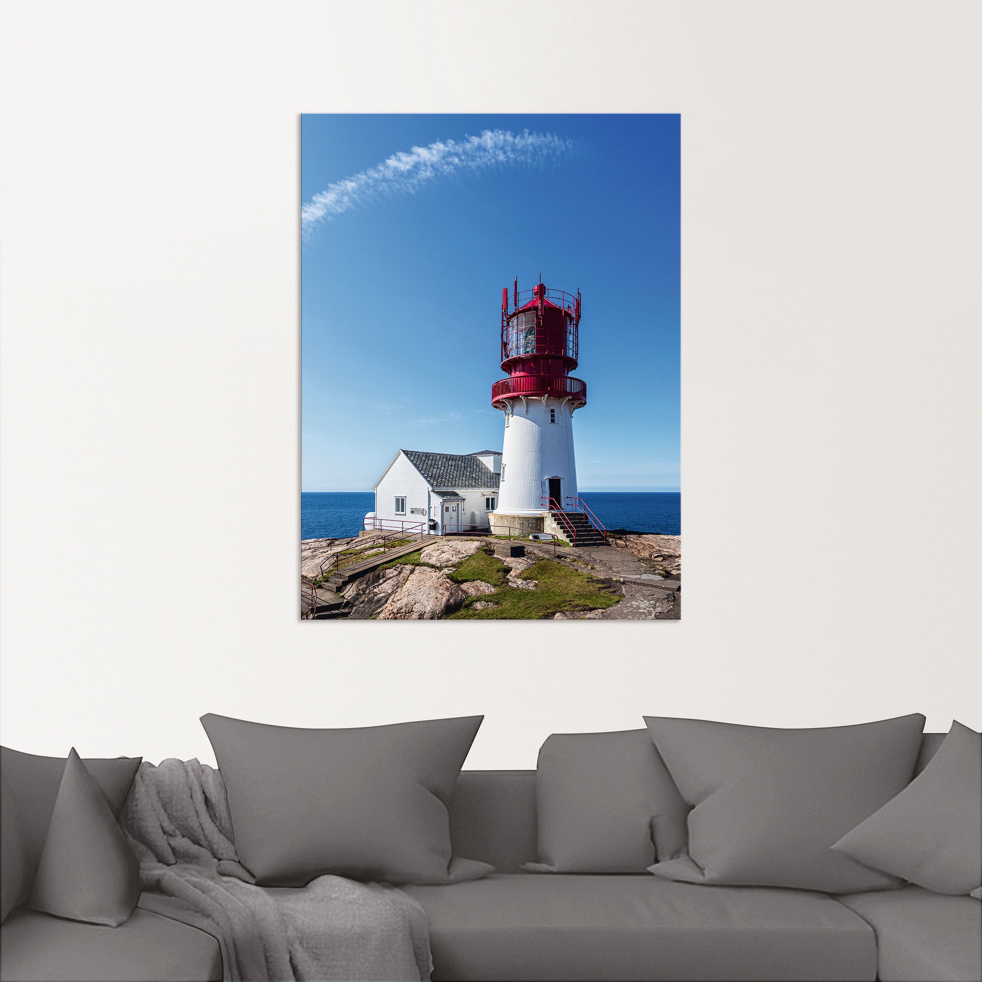 Artland Wandbild »Leuchtturm Lindesnes Fyr in Norwegen«, Gebäude, (1 St.), als Alubild, Leinwandbild, Wandaufkleber oder Poster in versch. Größen
