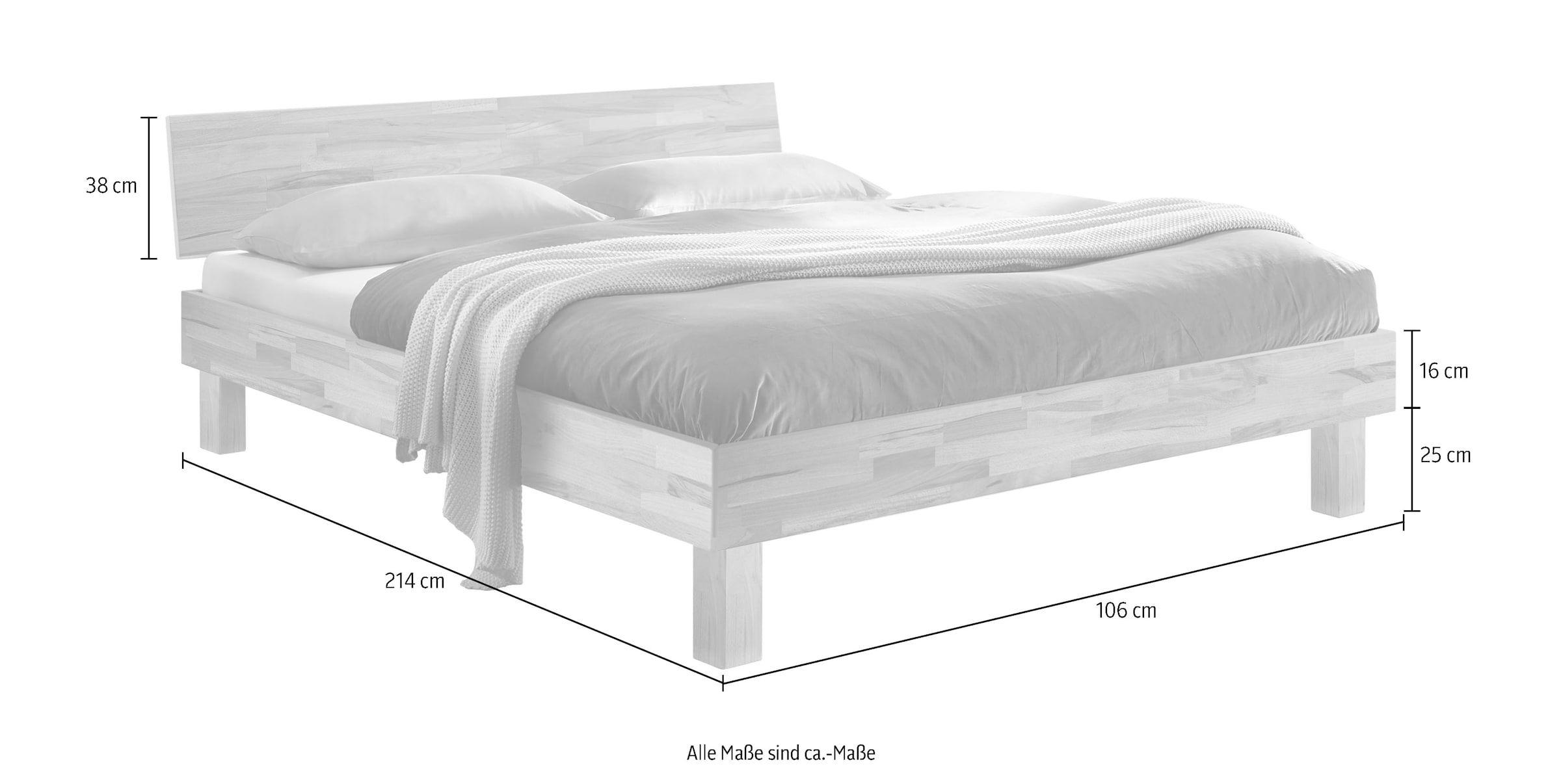 HASENA Holzbett »Forti« Fußhöhe 25 cm