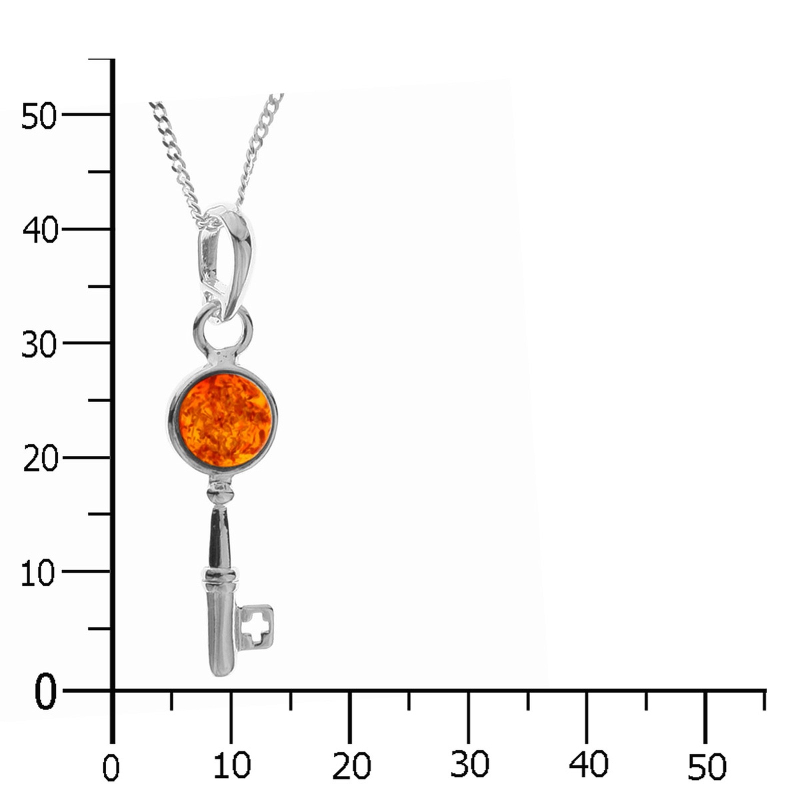OSTSEE-SCHMUCK Kette mit Anhänger »- Schlüssel - Silber 925/000 - Bernstein«
