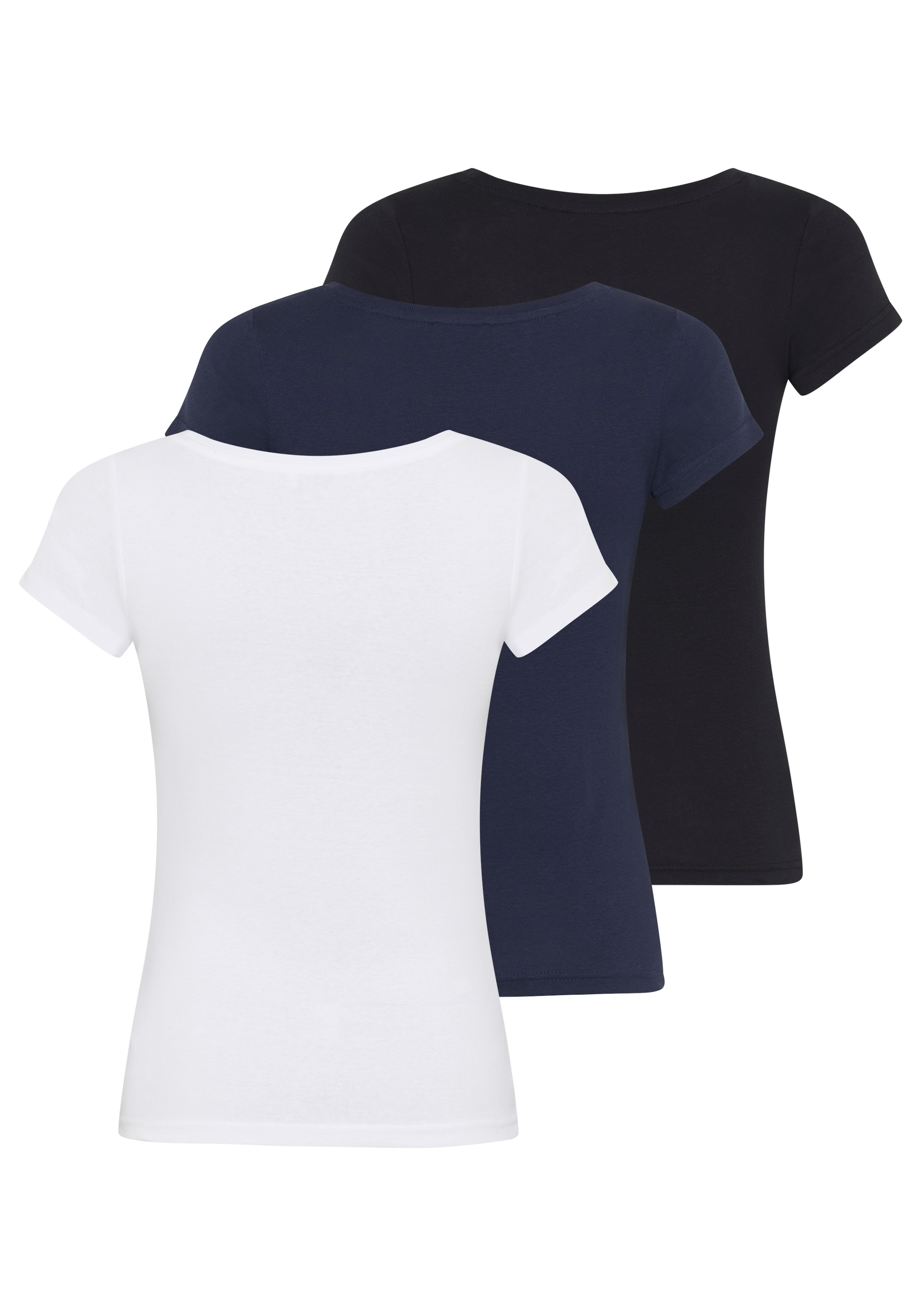 Flashlights T-Shirt 3-er Pack,  Kurzarm,  sehr figurbetonte Passform,  aus Feinrippstoff