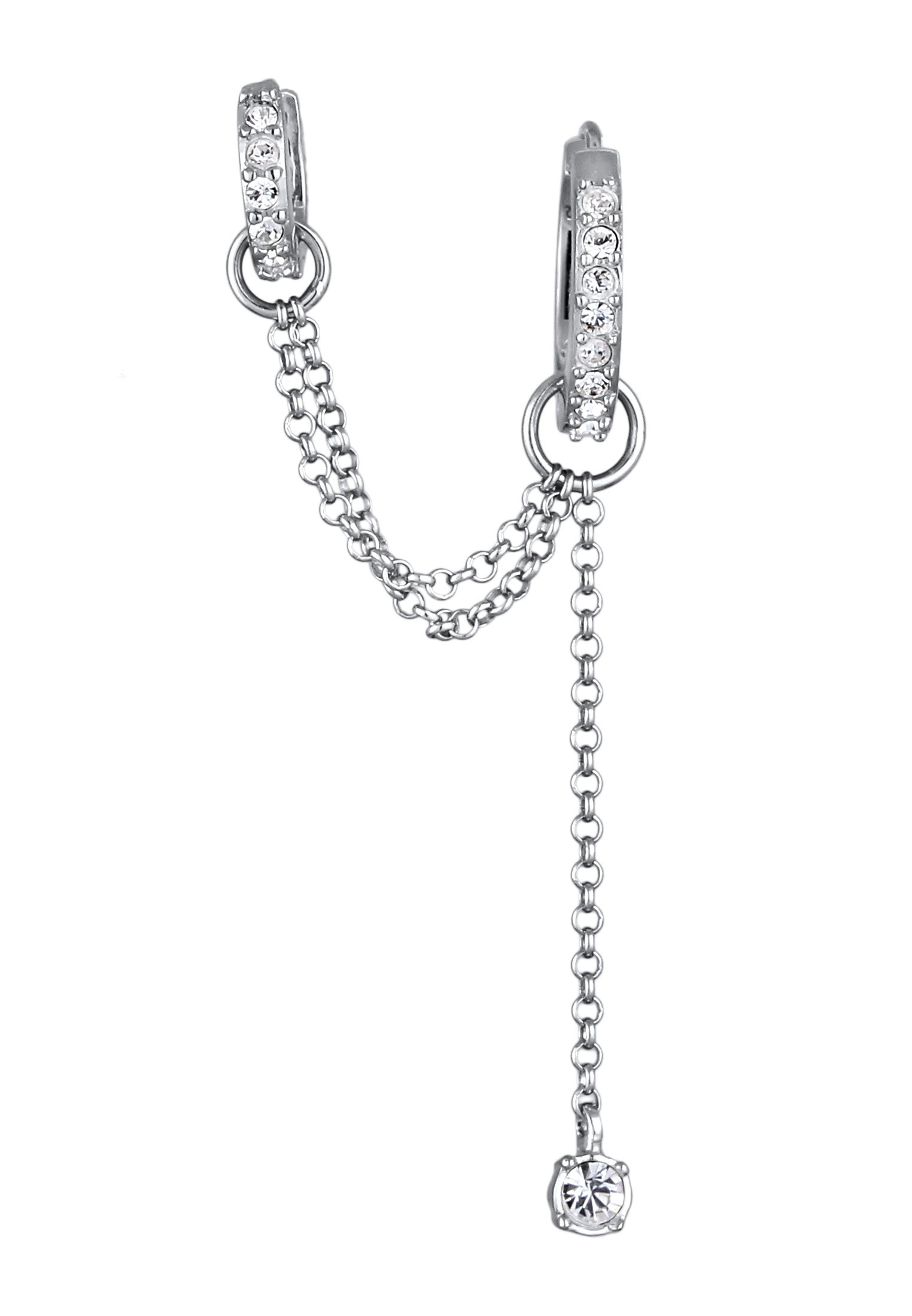 Elli Ohrklemme »Ohrringe Creolen Glas Kristalle 925 Sterling Silber (1tlg.)«