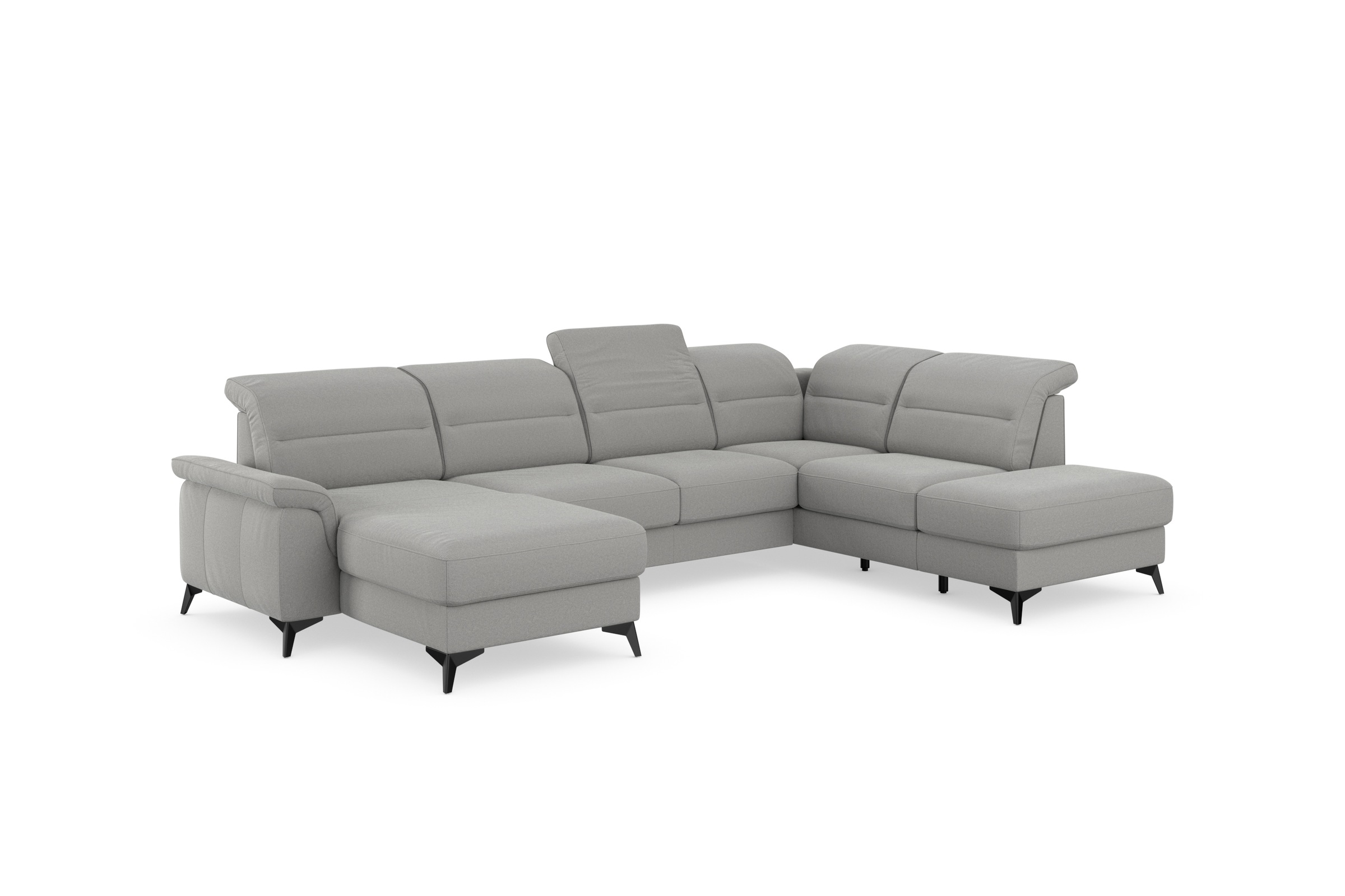 sit&more Wohnlandschaft »Sinatra U-Form«, optional mit Kopfteilverstellung und Armteilfunktion, Metallfüße