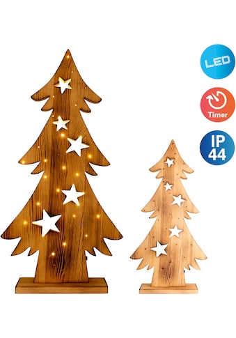 LED Dekoobjekt »LED-Holztannenbaum h: 70cm, Weihnachtsdeko aussen«, 1 flammig-flammig