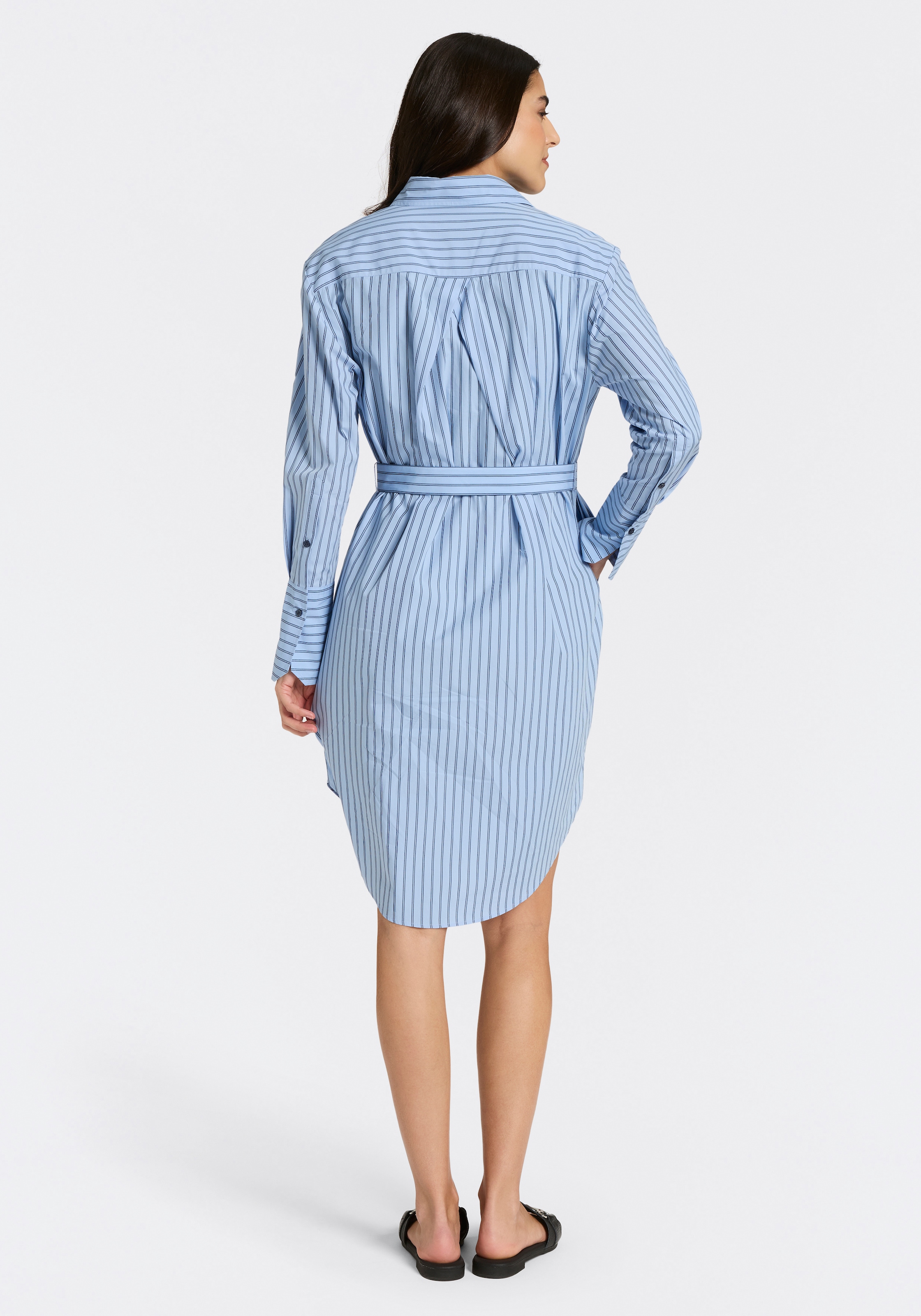 BOSS ORANGE Hemdblusenkleid »Delegant Premium Damenmode« mit Gürtel, Midi-Länge