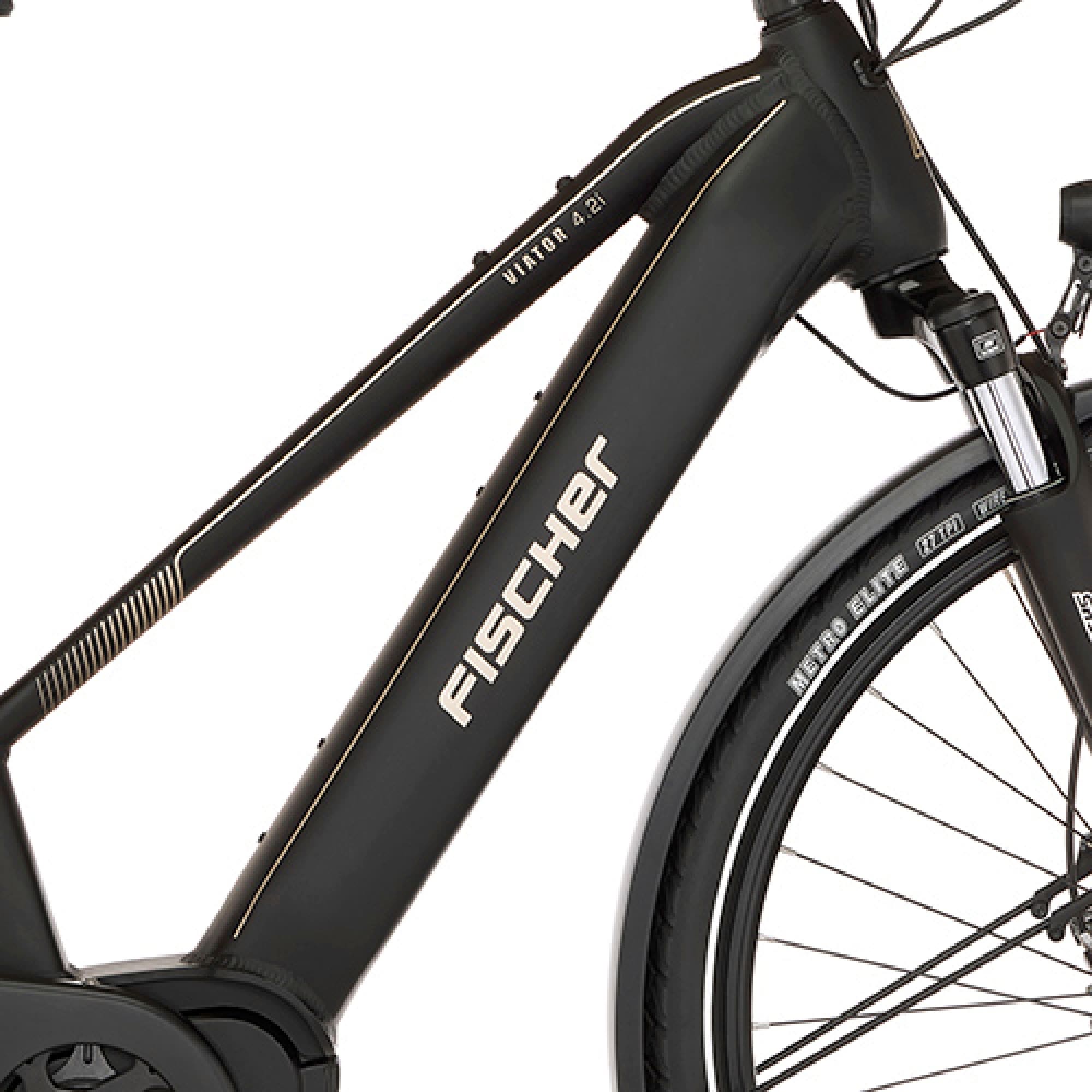 FISCHER Fahrrad E-Bike »VIATOR 4.2i«, 9 Gang, Shimano, Acera, Mittelmotor 250 W, (mit Faltschloss), Pedelec, Elektrofahrrad für Damen u. Herren, Trekkingrad