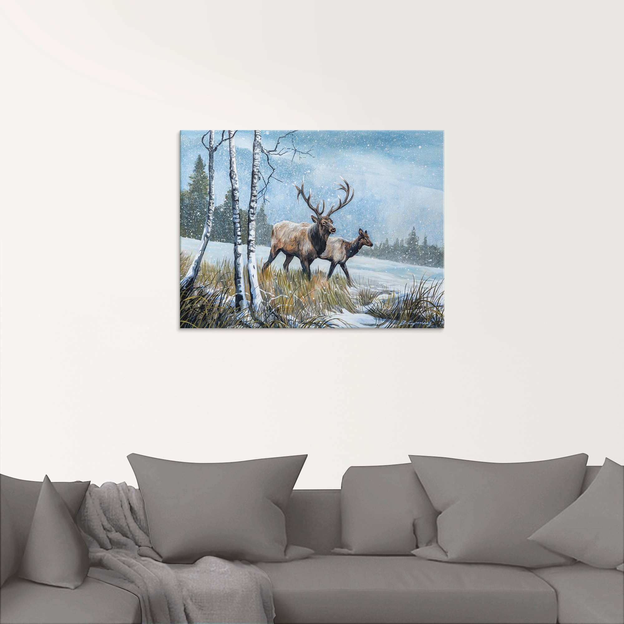 Artland Glasbild »Hirsch Reise IV«, Wildtiere, (1 St.), in verschiedenen Größen