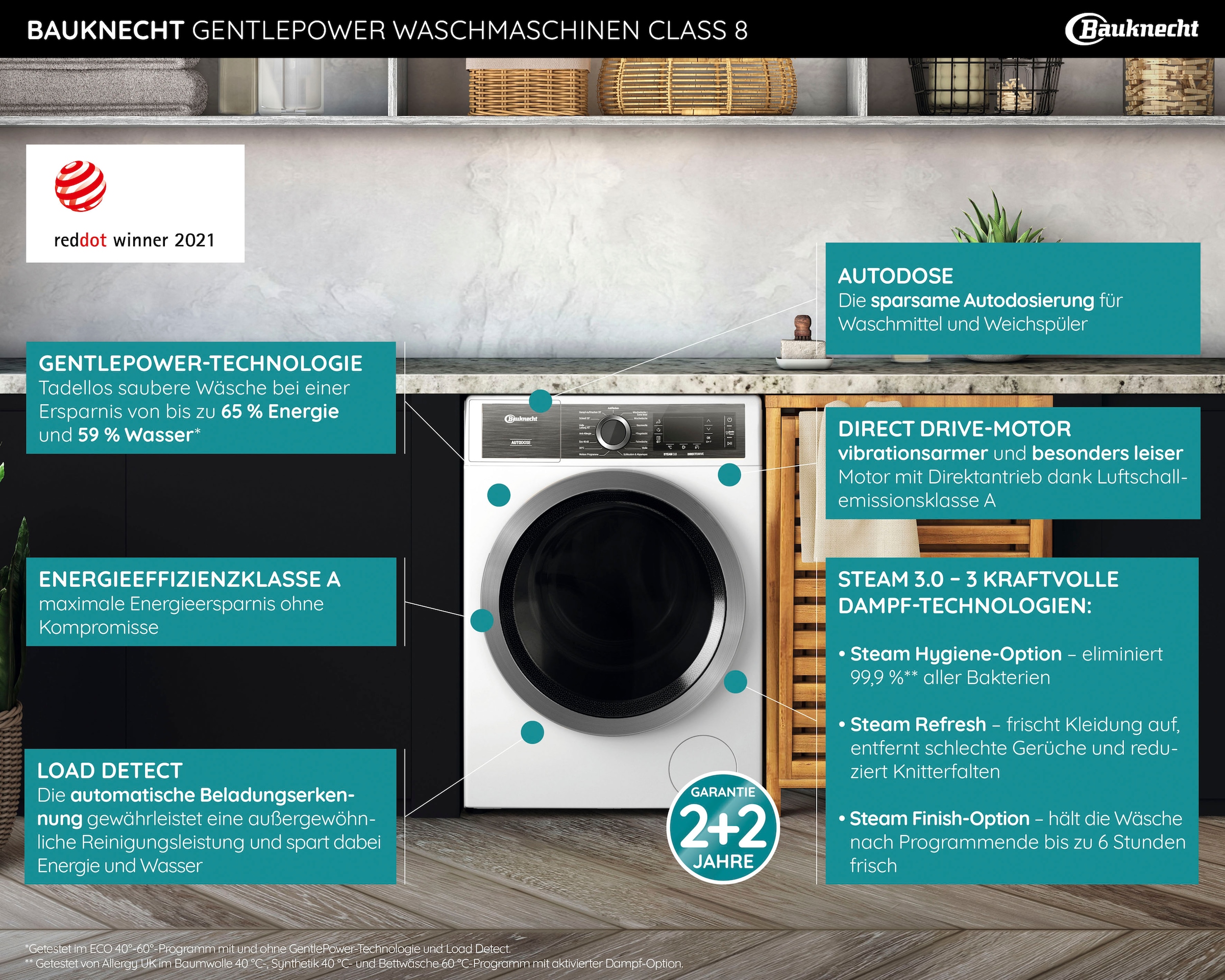 BAUKNECHT Waschmaschine »B8 W046WB DE«, Shop OTTO im jetzt DE, 1400 Online 10 B8 U/min, AutoDose W046WB kg